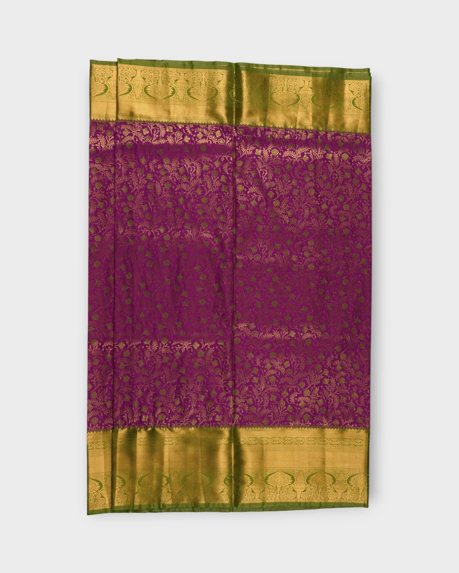 Wine Dharmavaram Silk Saree With Gold Zari