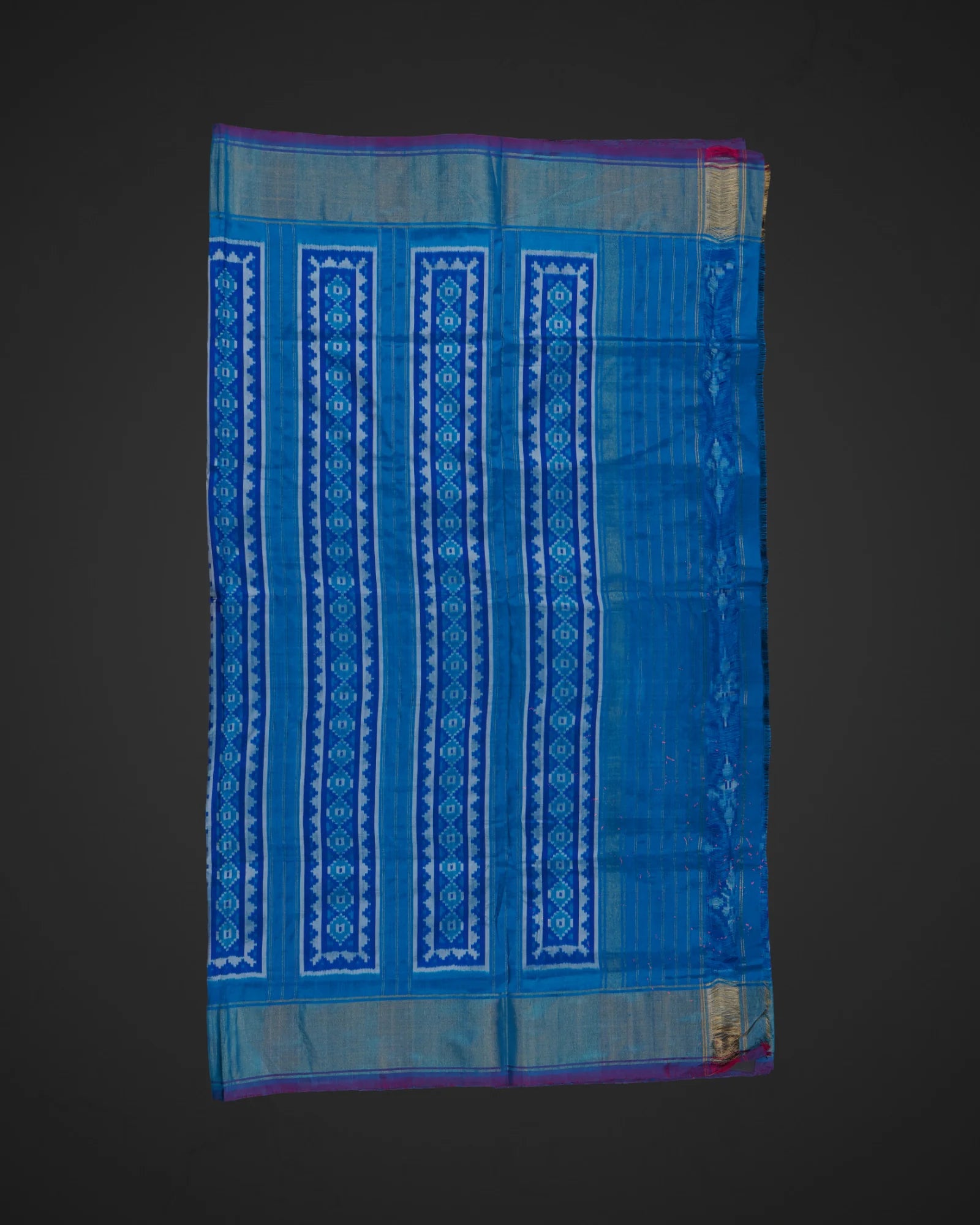 Royal Blue Pochampalli Silk Woven Saree