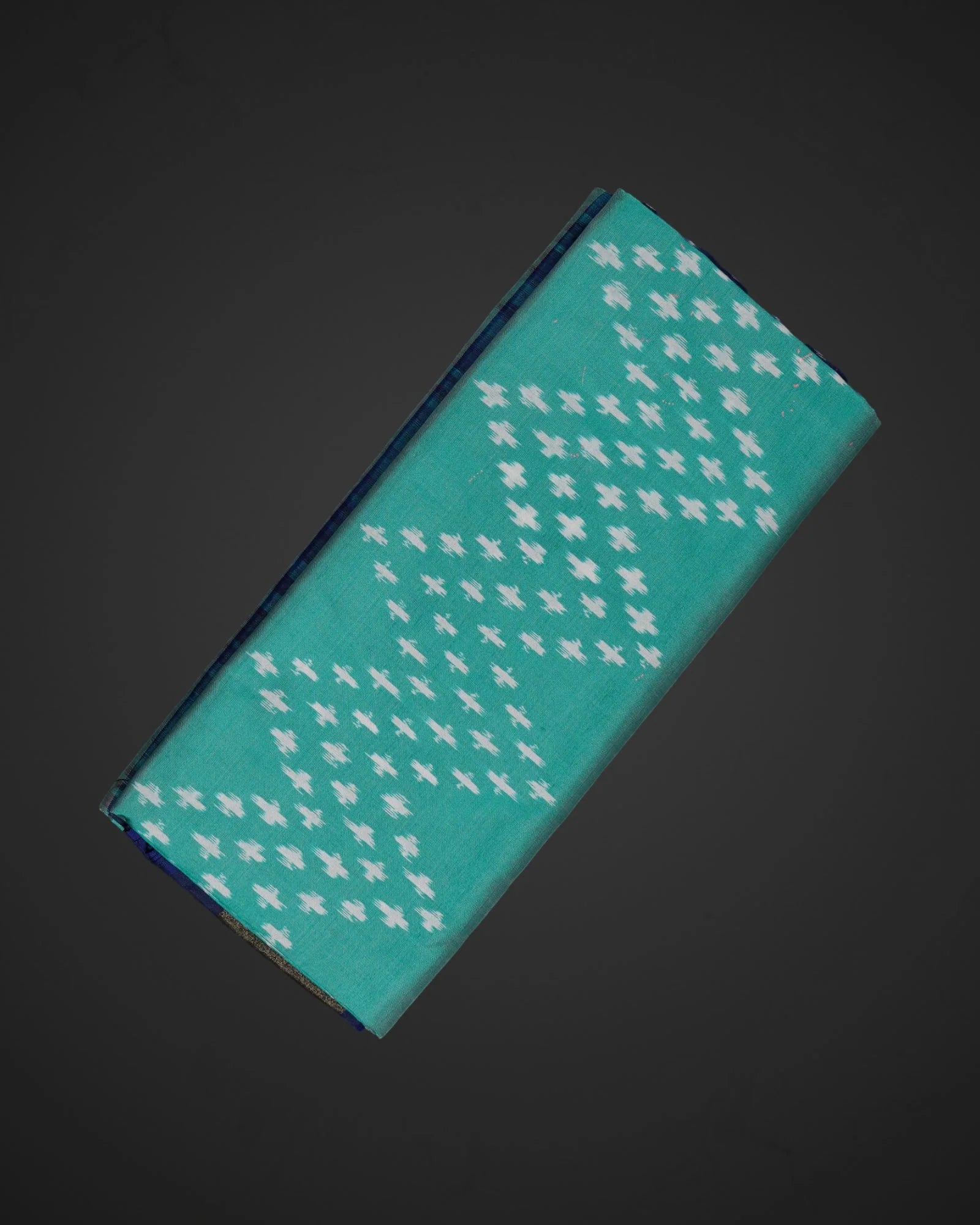 Teal Ikkat Silk Woven Saree