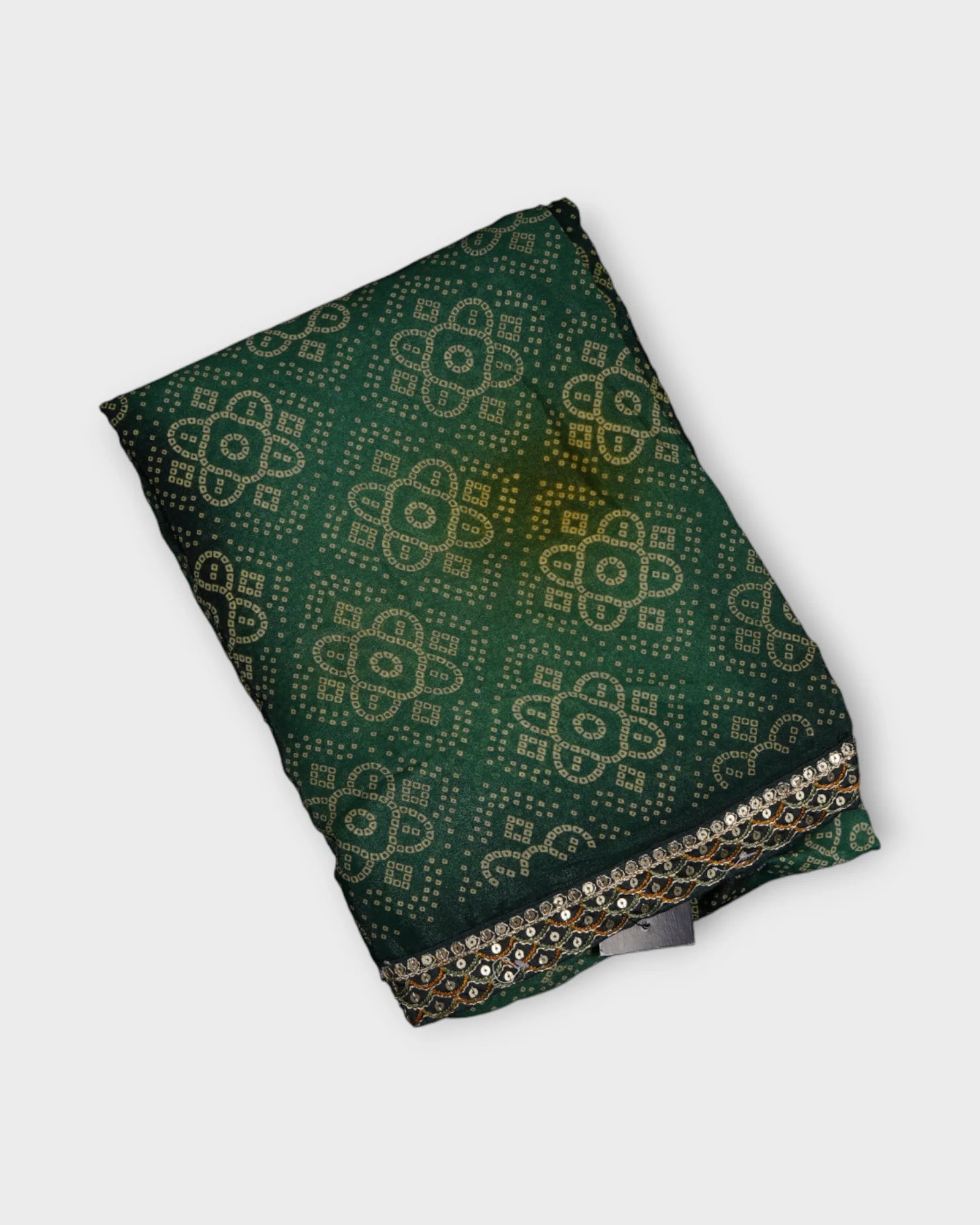 Green Bandhani Silk Saree With Blouse
