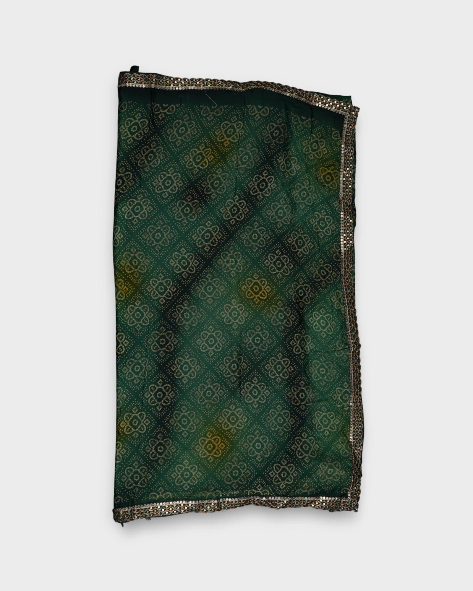 Green Bandhani Silk Saree With Blouse