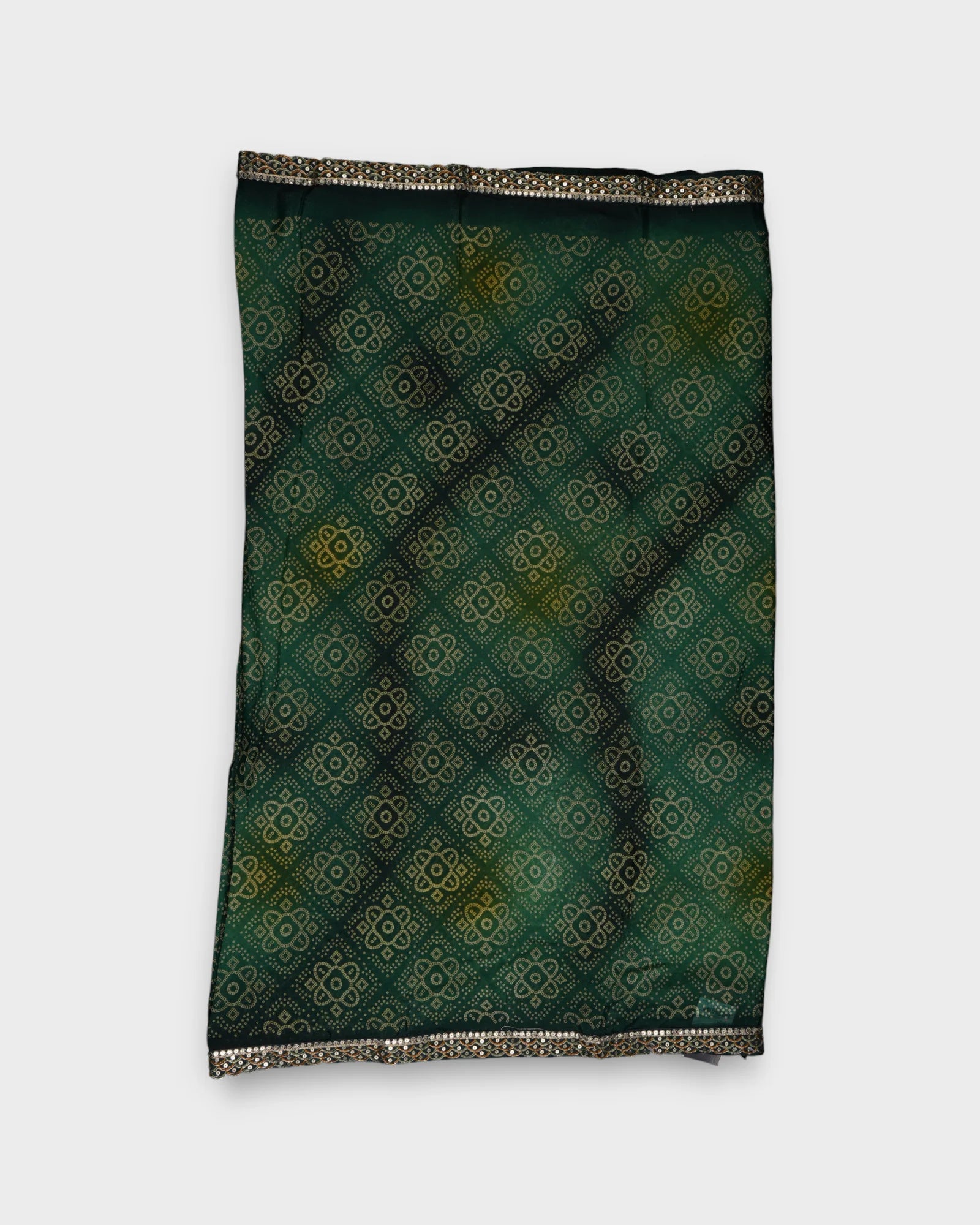 Green Bandhani Silk Saree With Blouse