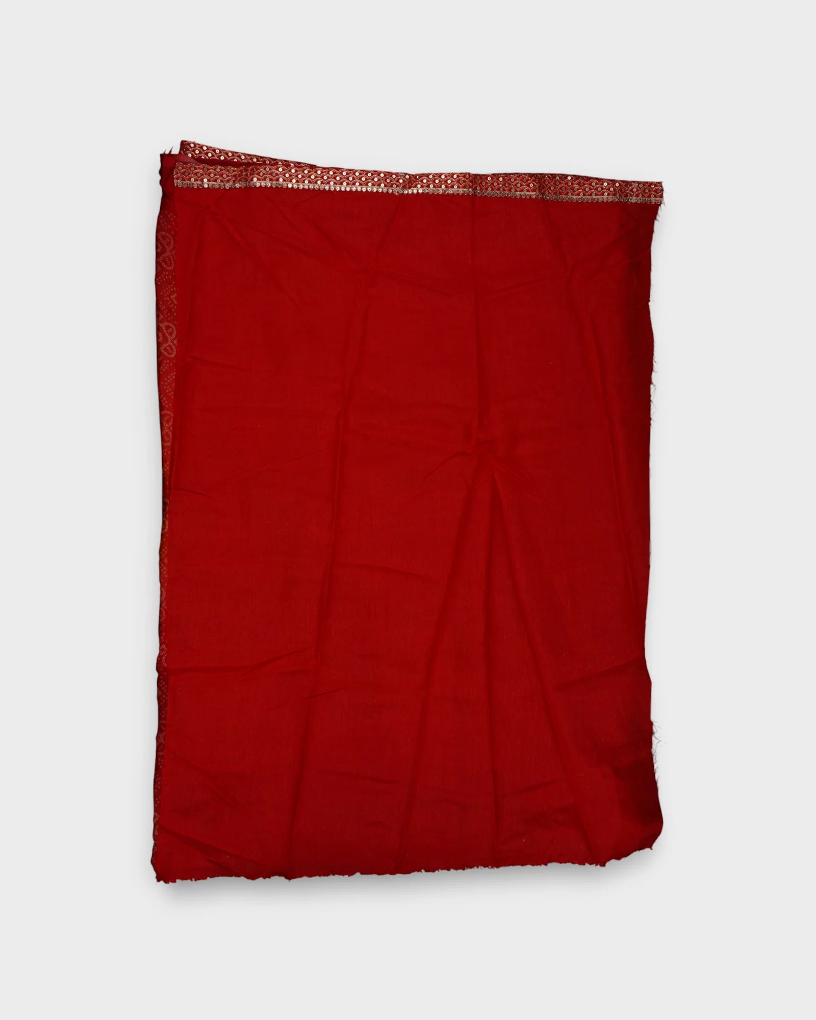 Red Cotton Bandhani Printed Saree