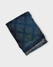 Blue Raw Silk Bandhani Printed Saree