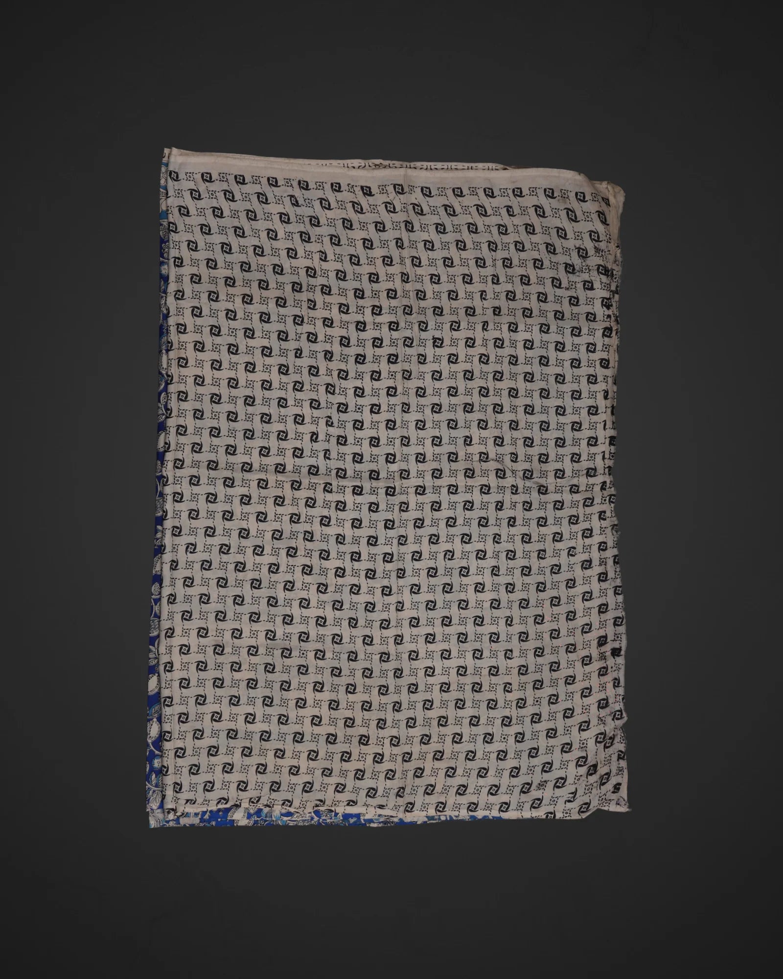 Royal Blue Kalamkari Silk Printed Saree