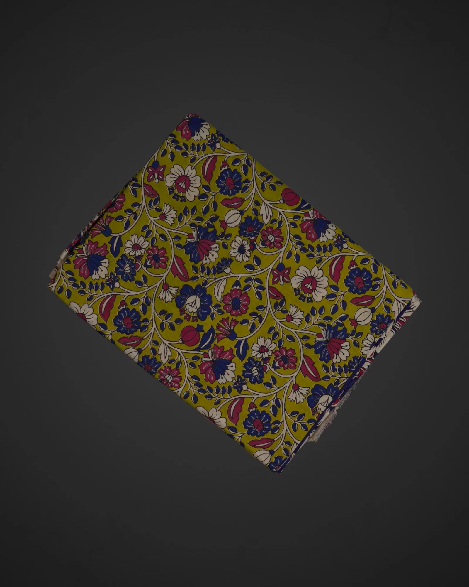 Mehendi Green Silk Kalamkari Printed Saree