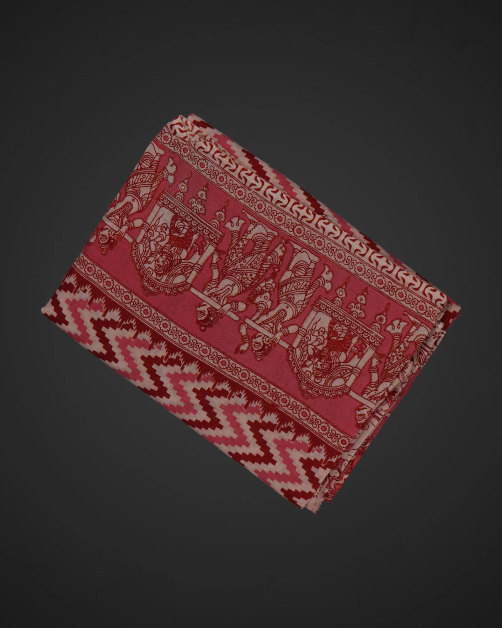 Pink Kalamkari Printed Cotton Saree
