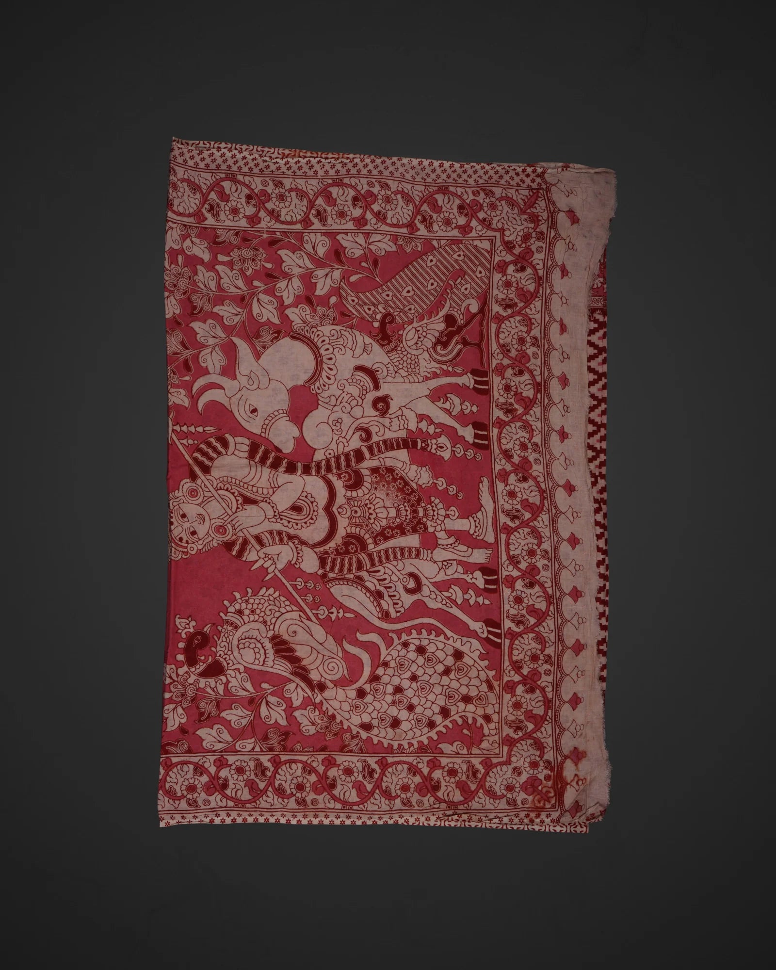 Pink Kalamkari Printed Cotton Saree