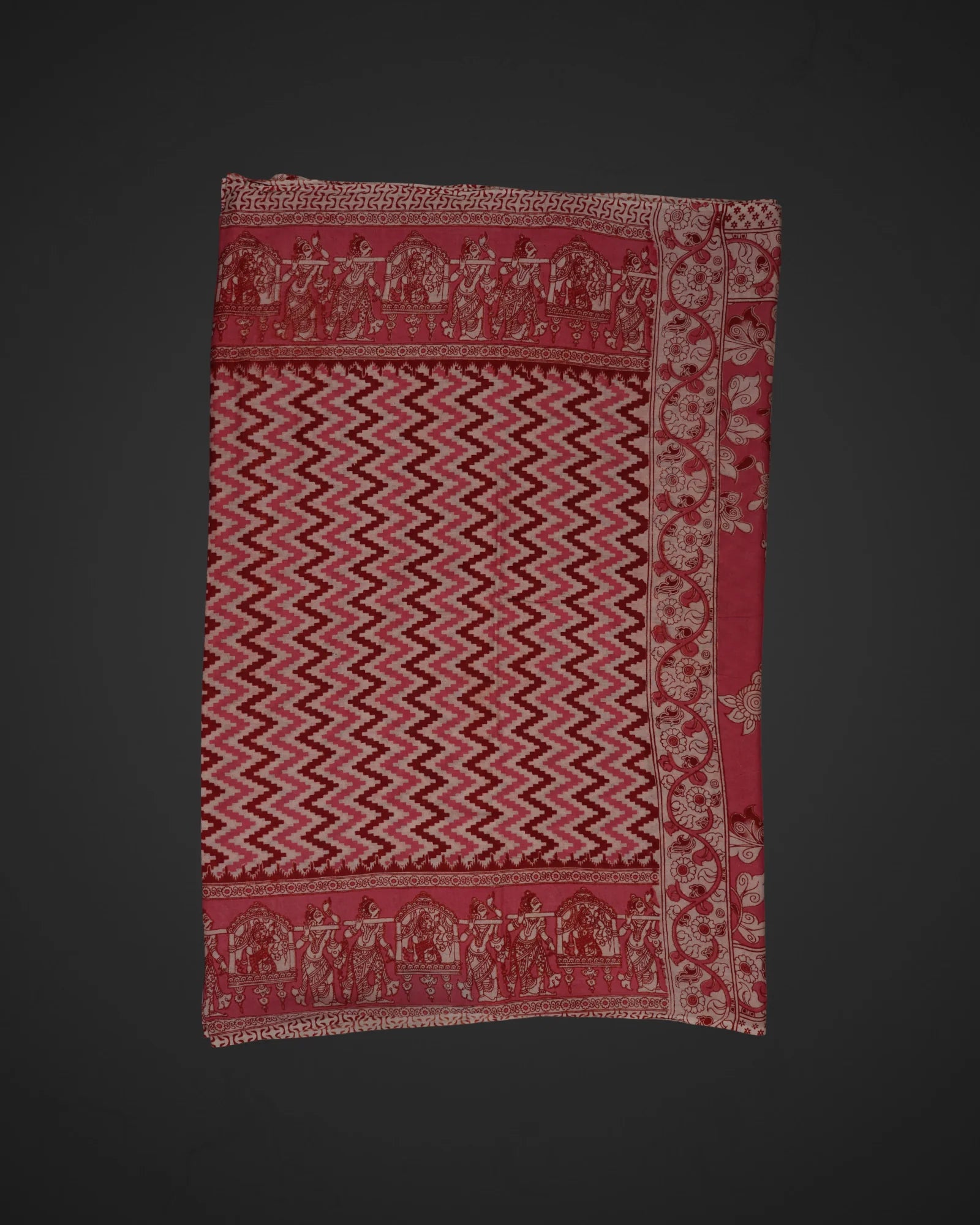 Pink Kalamkari Printed Cotton Saree