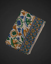 Cream Kalamkari Silk Printed Saree