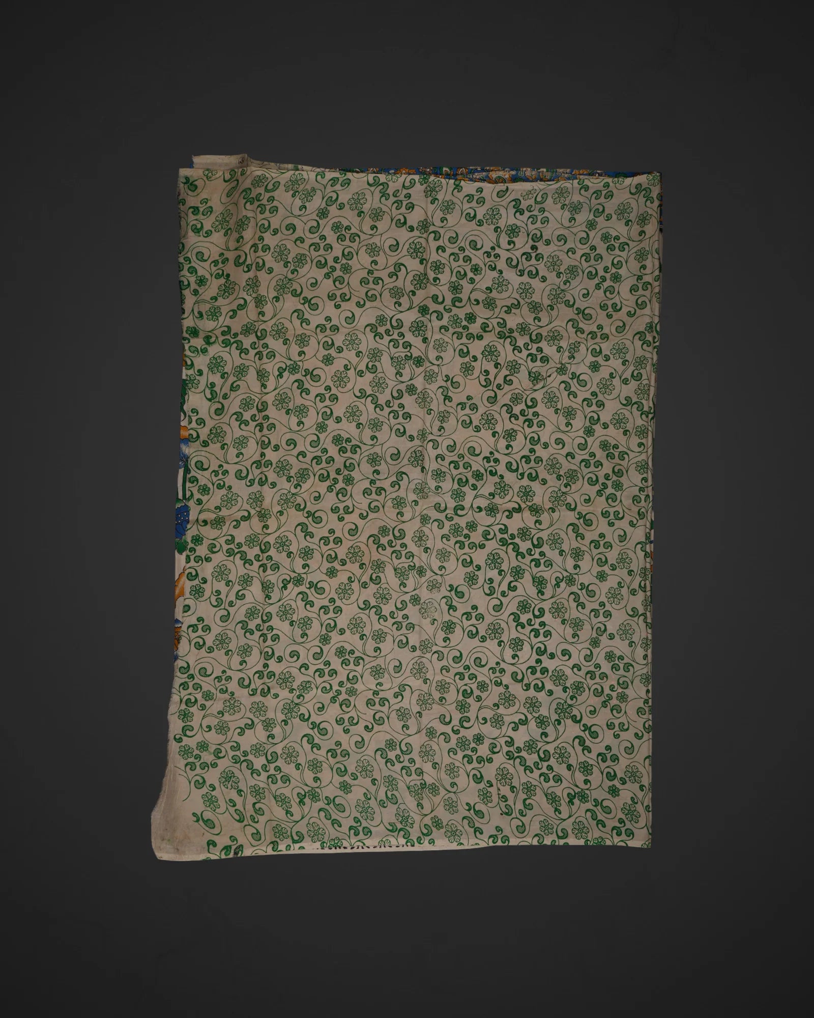 Cream Kalamkari Silk Printed Saree