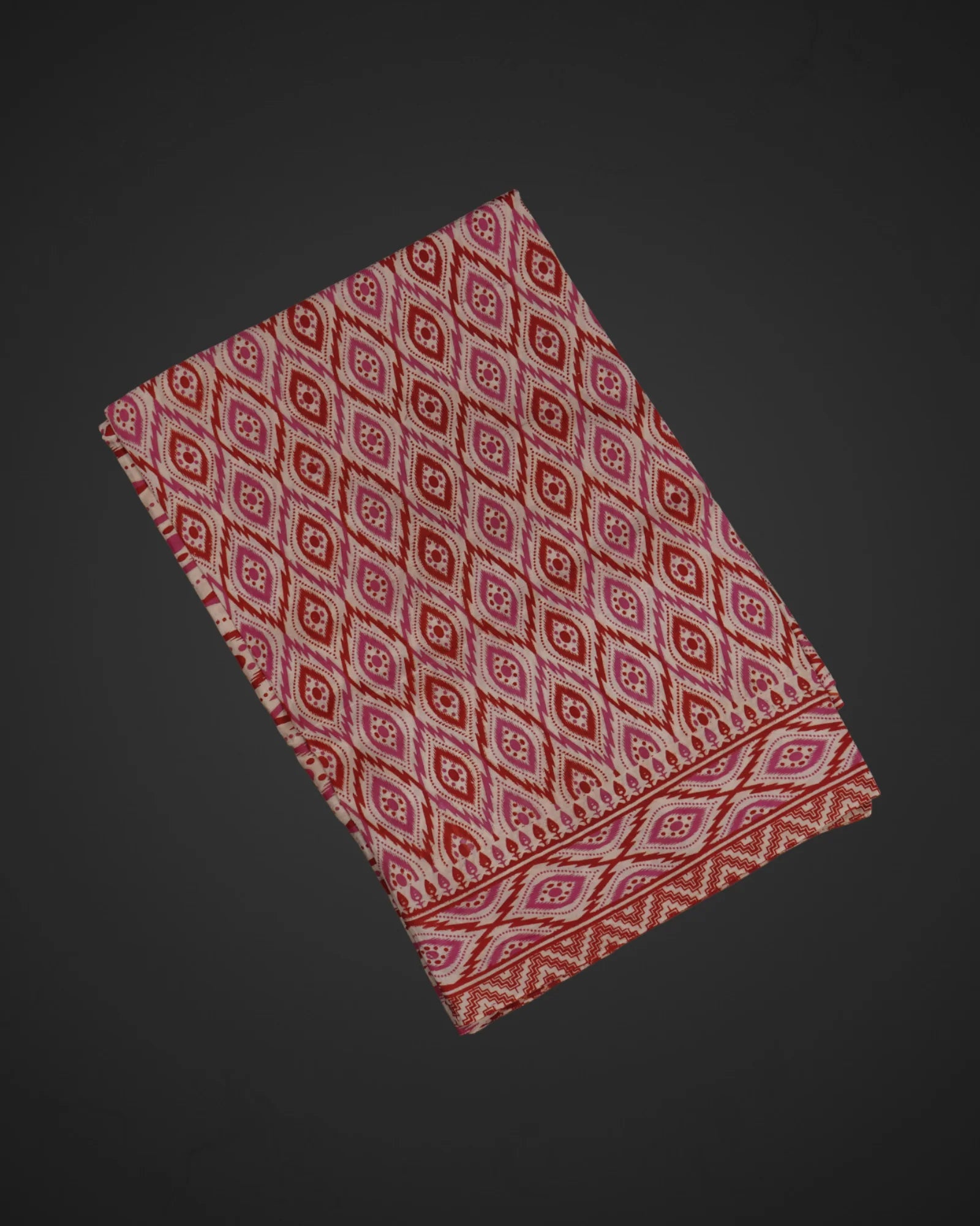 Cream Silk Kalamkari Ikkat Saree