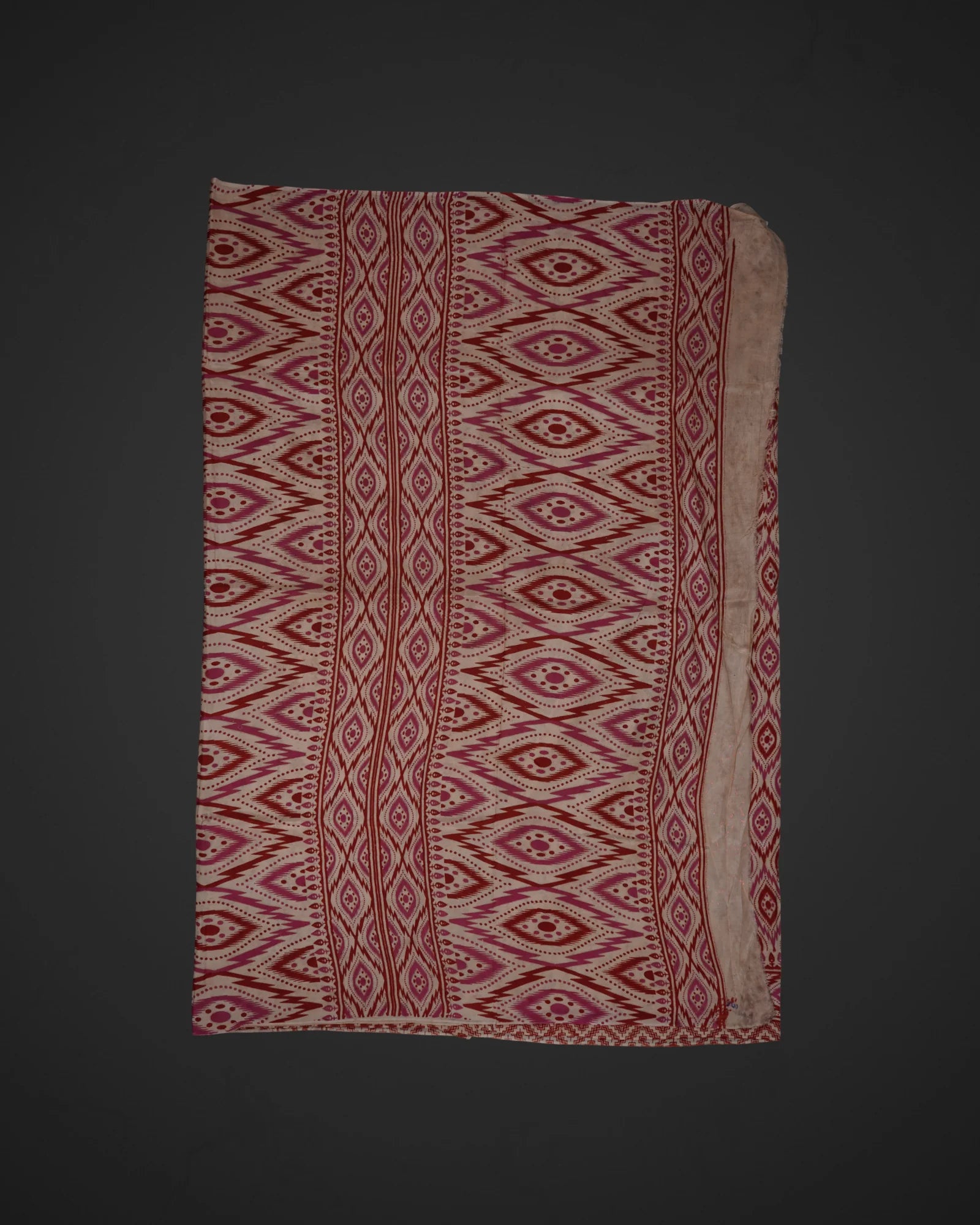Cream Silk Kalamkari Ikkat Saree