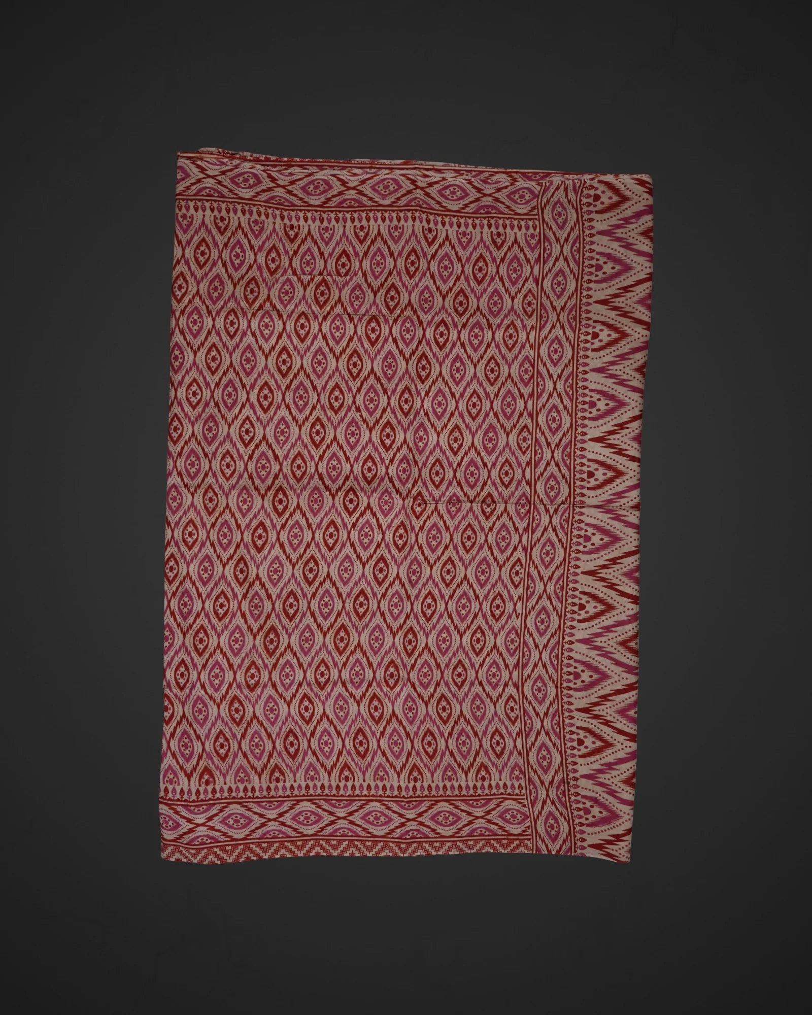 Cream Silk Kalamkari Ikkat Saree
