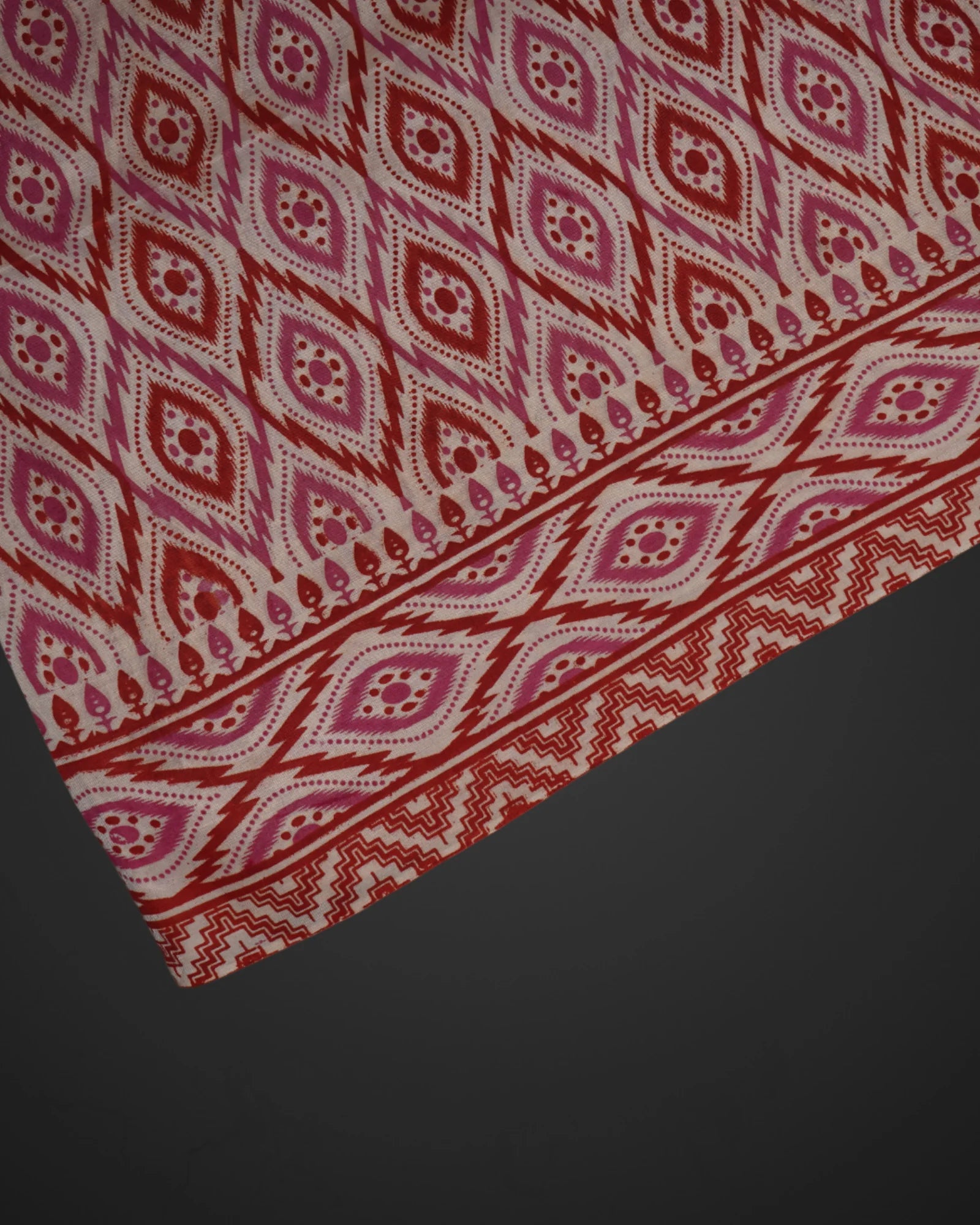 Cream Silk Kalamkari Ikkat Saree