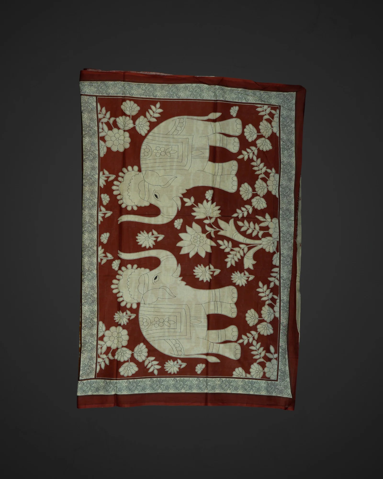 Floral Kalamkari Cotton Printed Saree