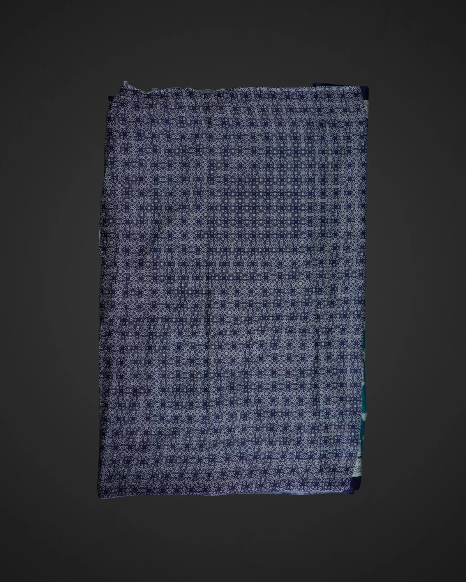 Blue Kalamkari Cotton Floral Lotus Saree