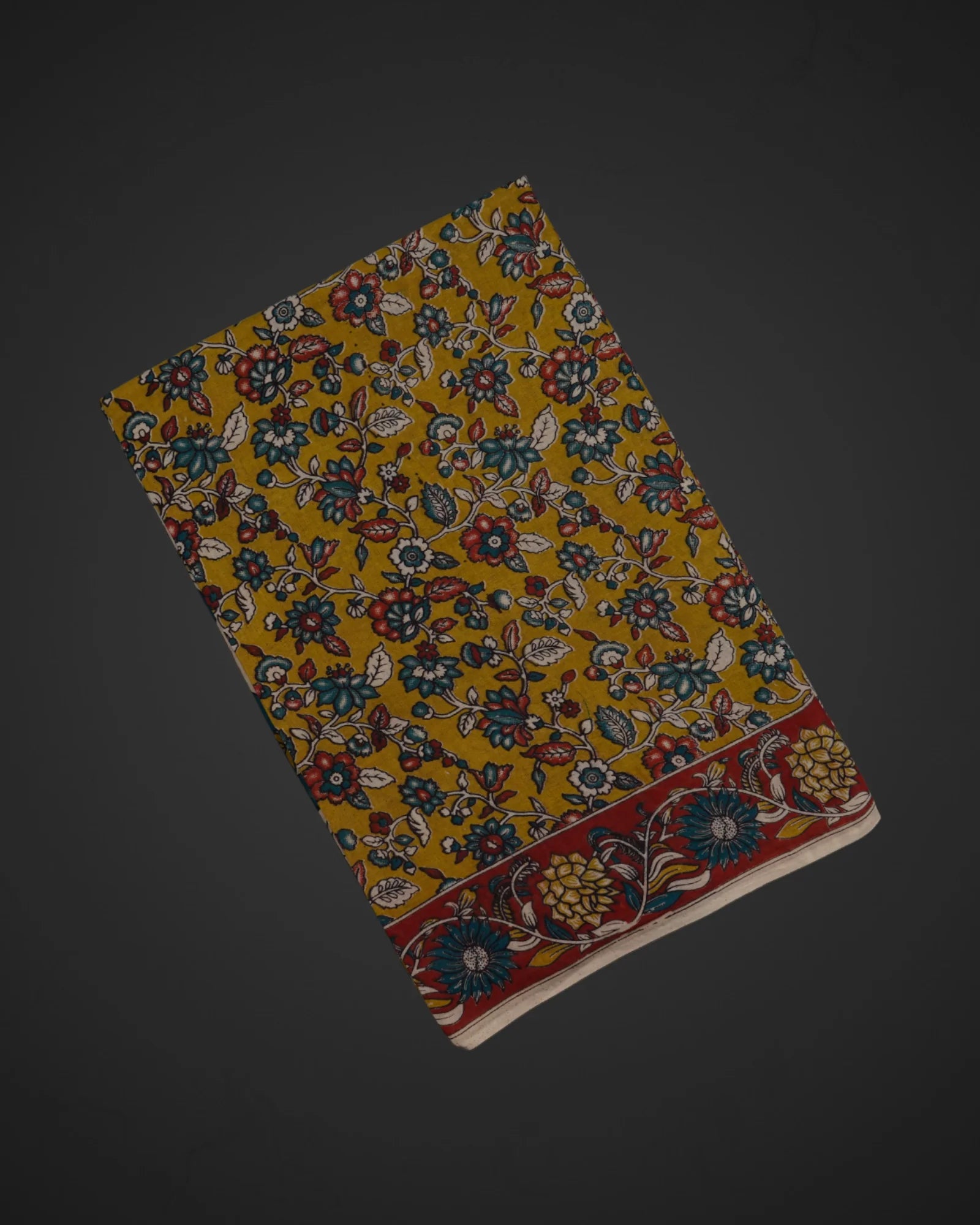 Yellow Cotton Kalamkari Printed Saree