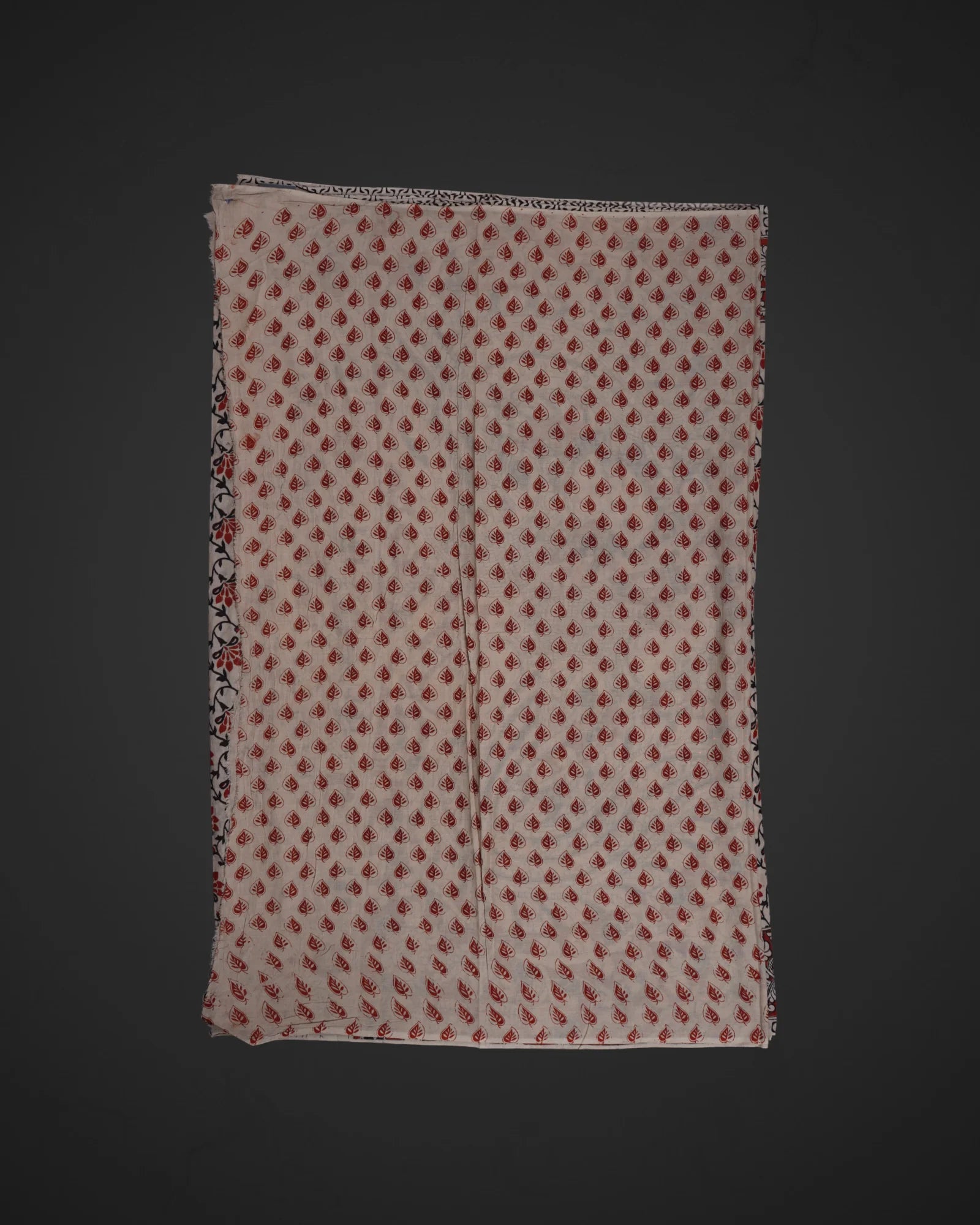 Off White Cotton Kalamkari Nature Print Saree