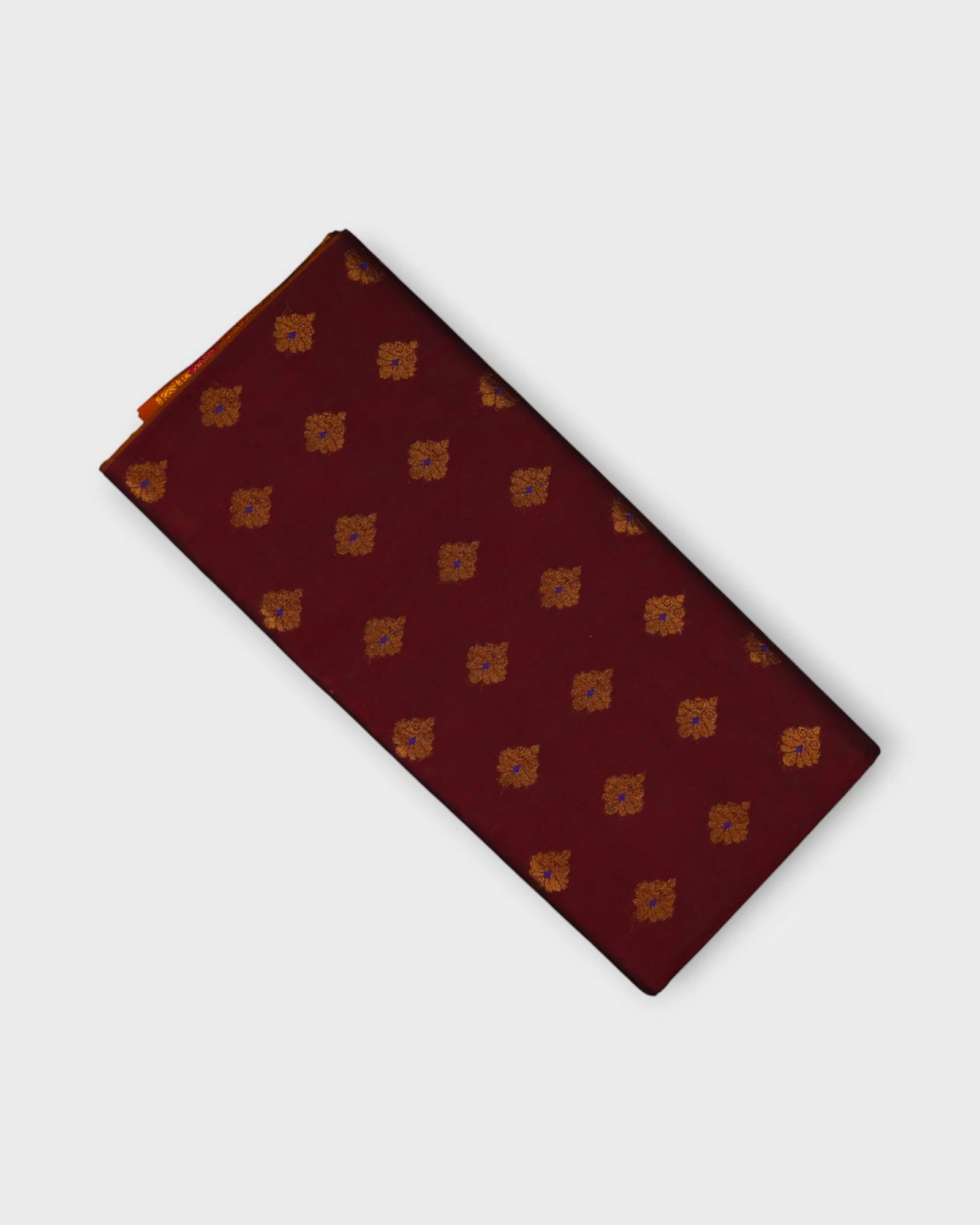Maroon Venkatgiri Cotton Saree With Golden Zari