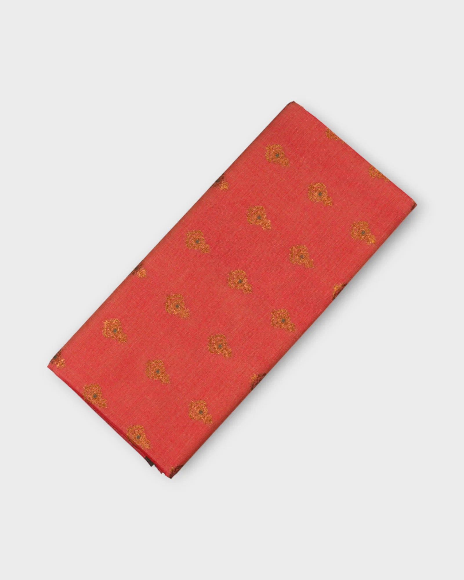 Venkatgiri Peach Cotton Saree With Gold Zari