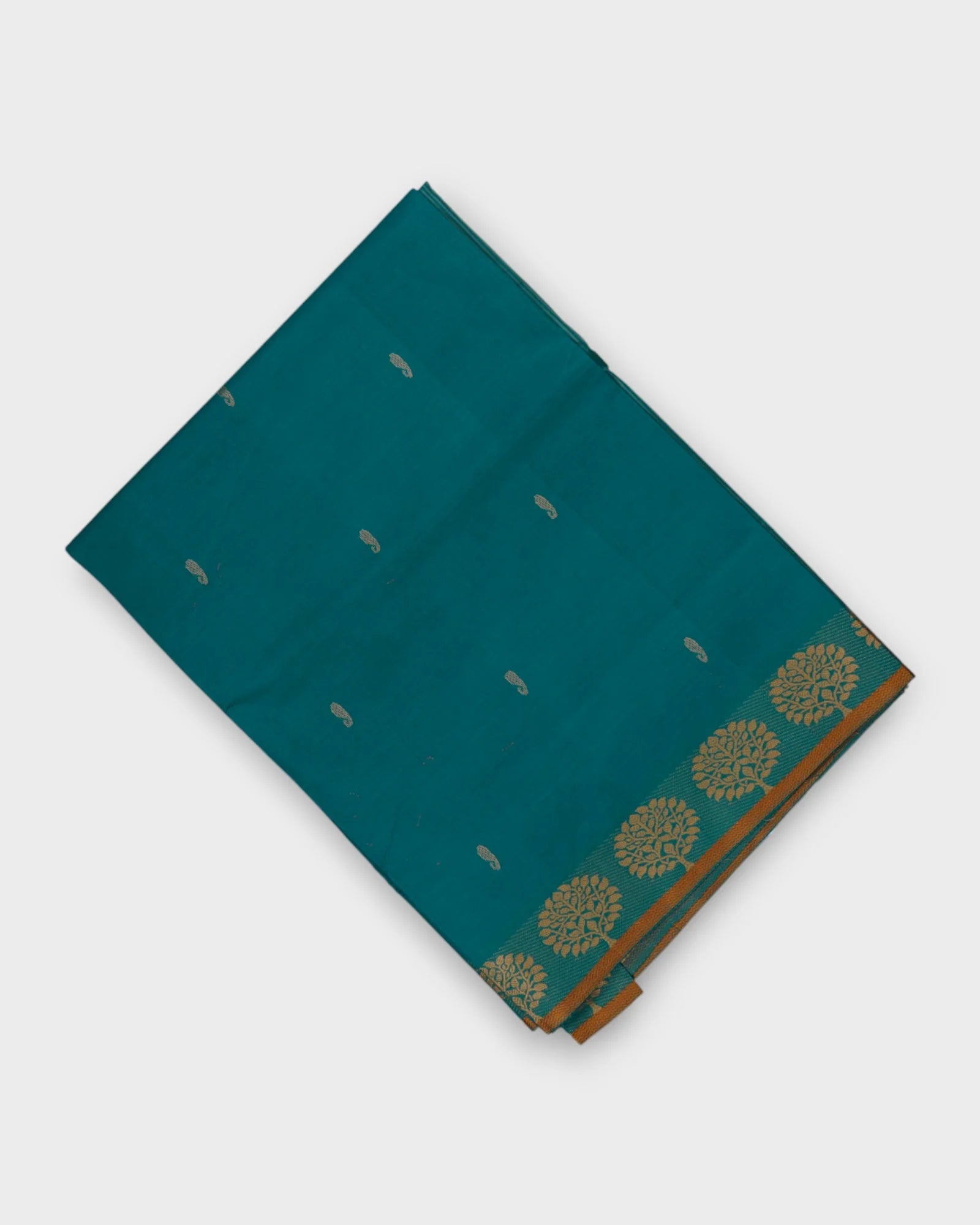 Peacock Green Print Venkatagiri Cotton Saree