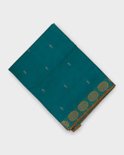 Peacock Green Print Venkatagiri Cotton Saree
