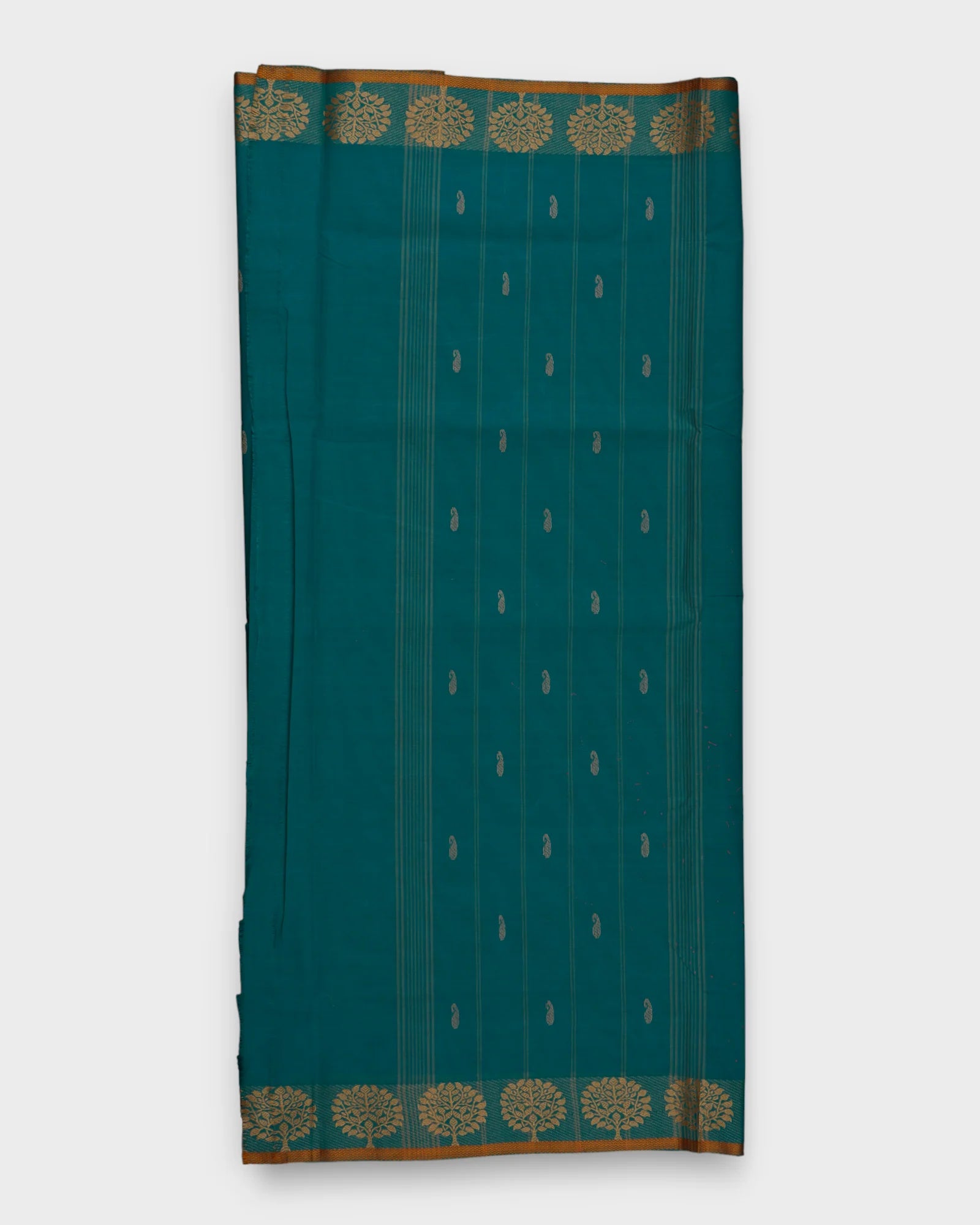 Peacock Green Print Venkatagiri Cotton Saree