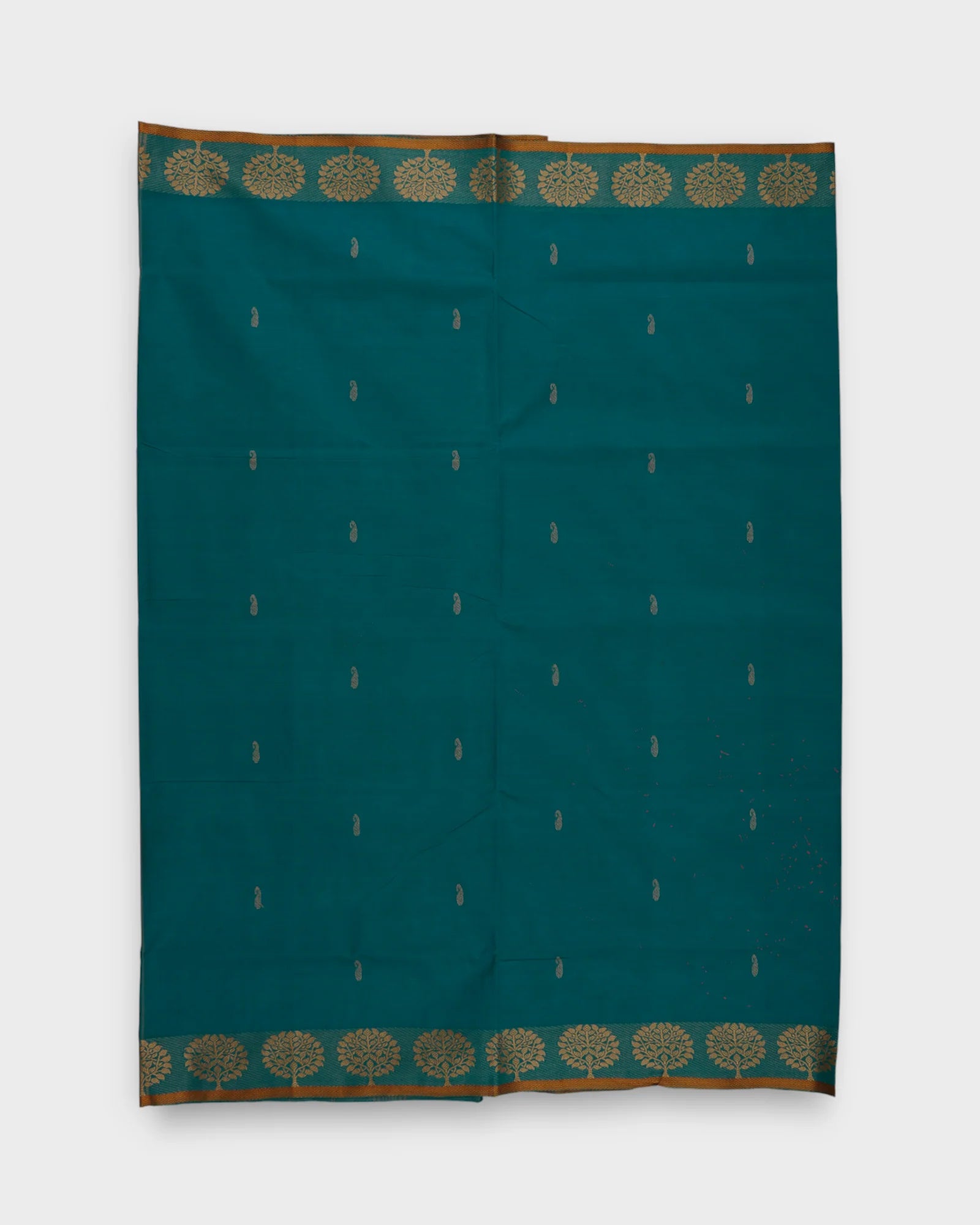 Peacock Green Print Venkatagiri Cotton Saree