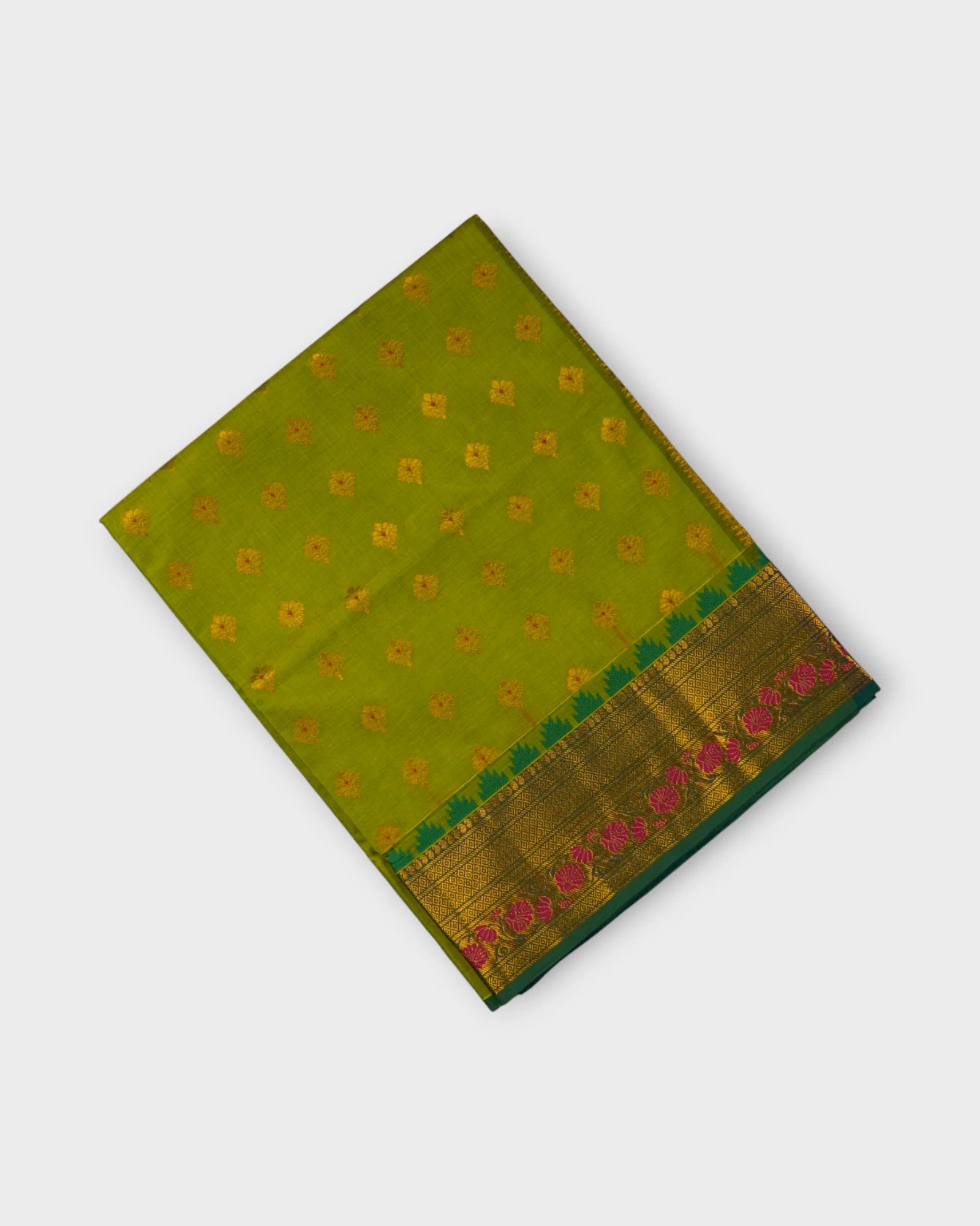 Green Venkatgiri Cotton Handwoven Saree