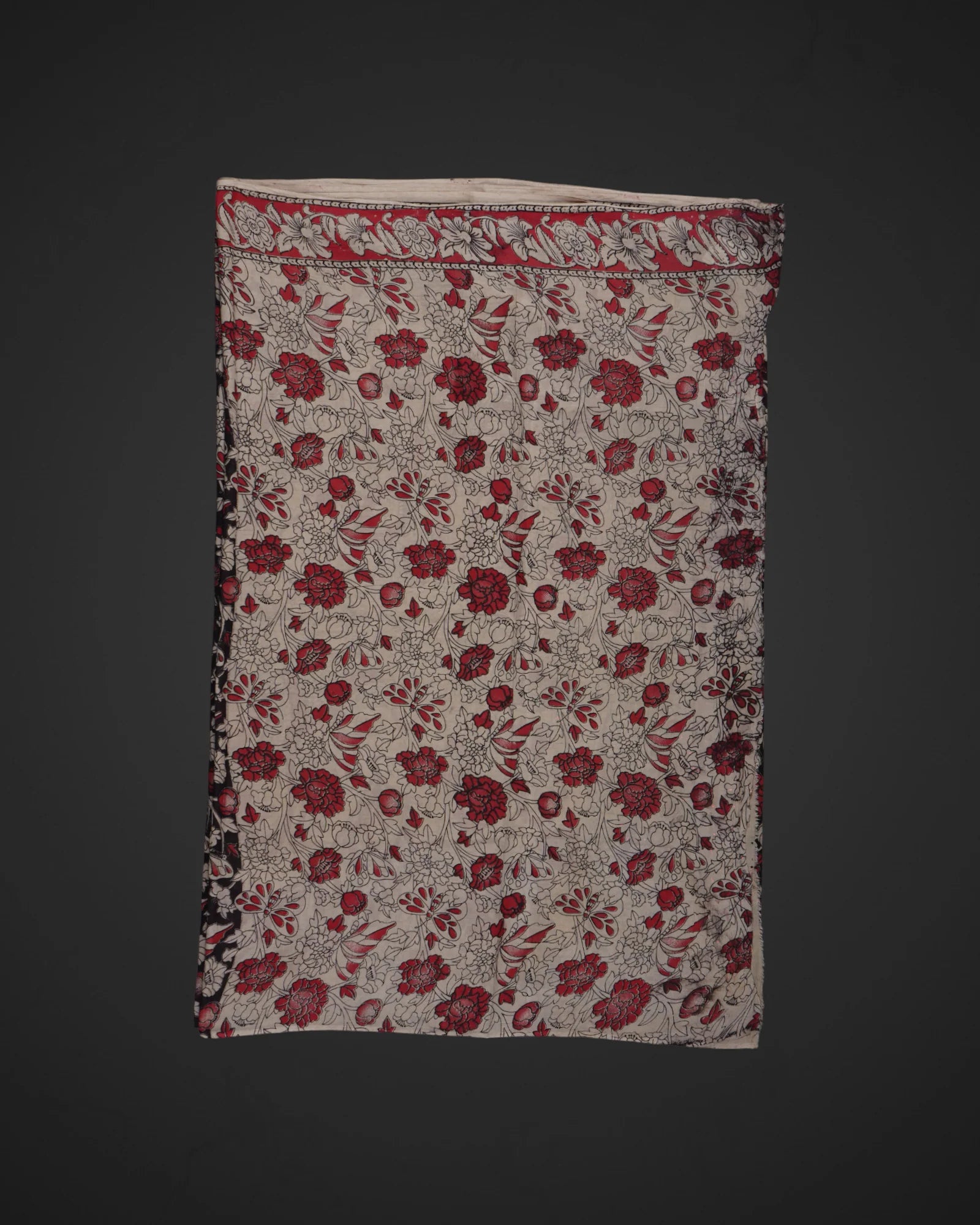 Floral Print Kalamkari Cotton Saree