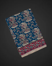 Peacock Print Kalamkari Cotton Saree