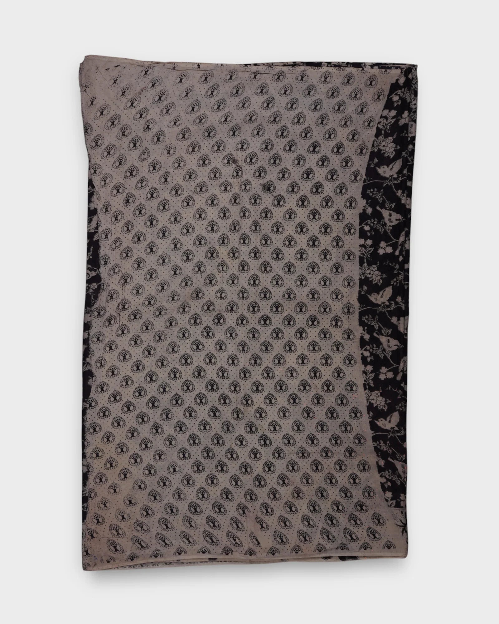 Cream Kalamkari Silk Saree With Bird Motifs