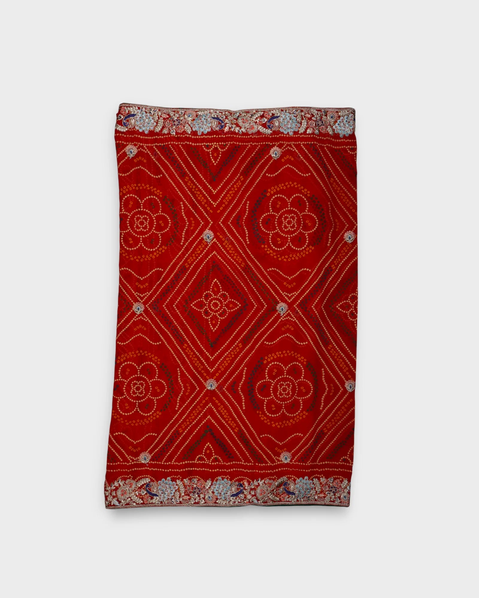 Red Lightweight Georgette Bandhani Saree