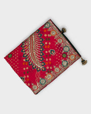 Red Bandhani Georgette Saree with Butta Work