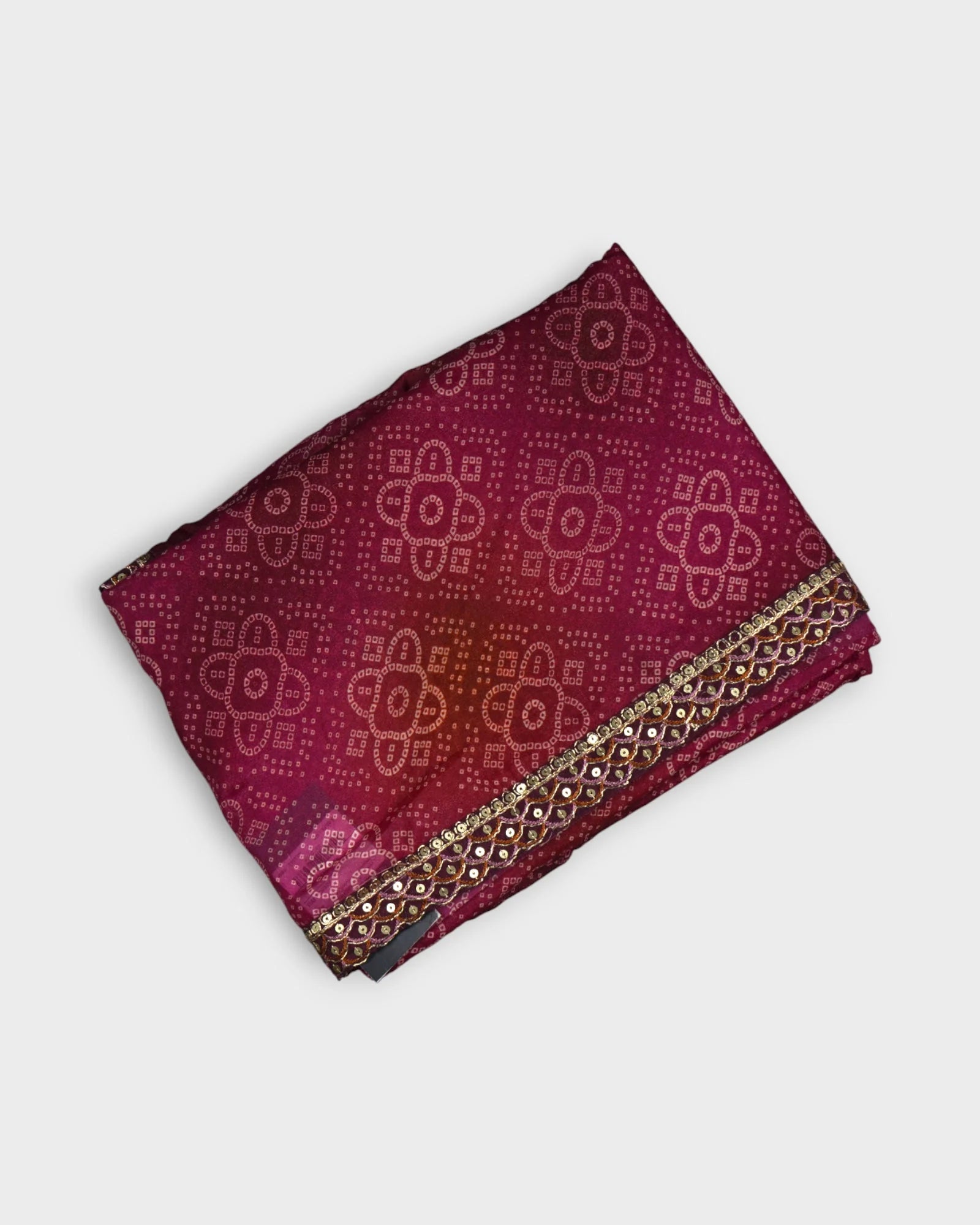 Purple Bandhani Pencil Crepe Saree