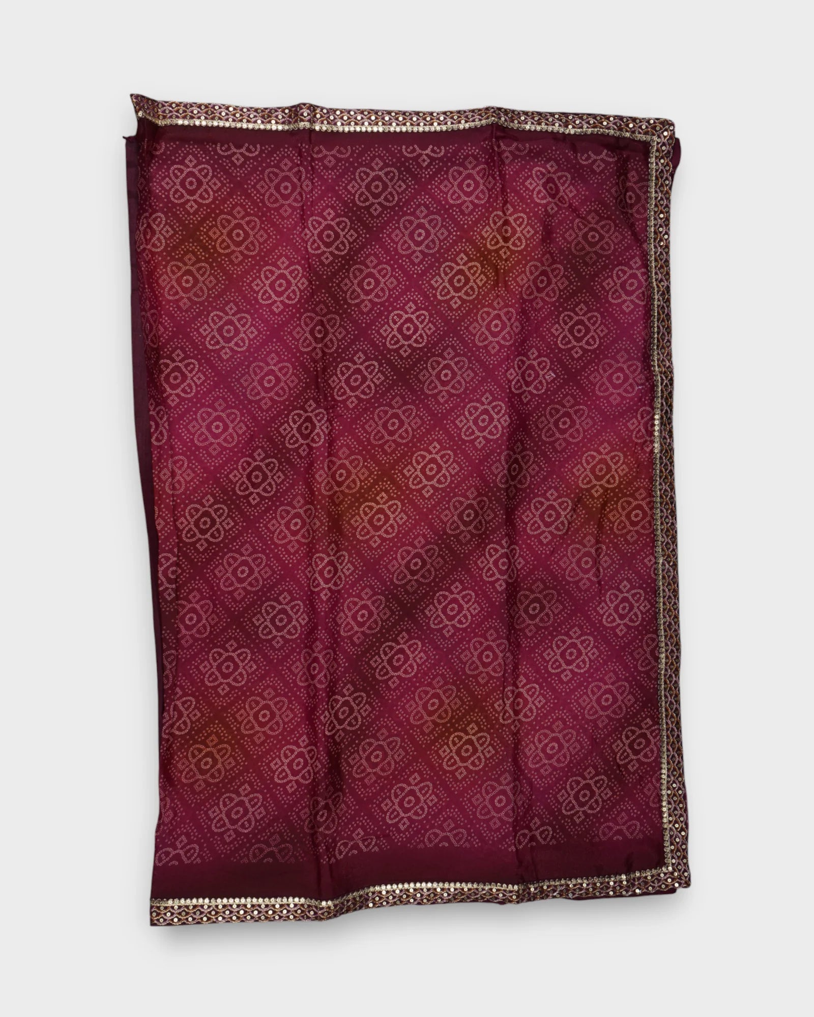 Purple Bandhani Pencil Crepe Saree