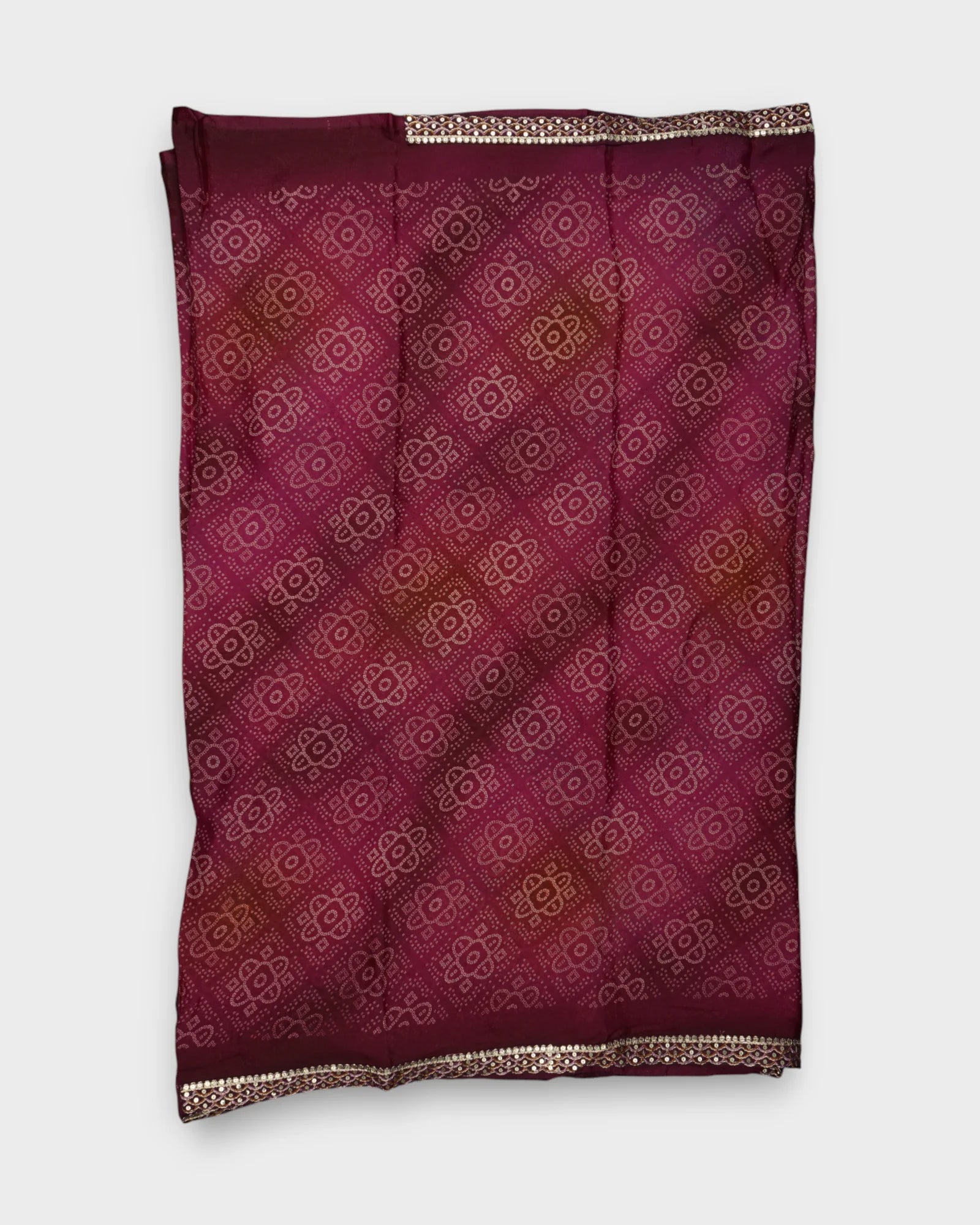 Purple Bandhani Pencil Crepe Saree