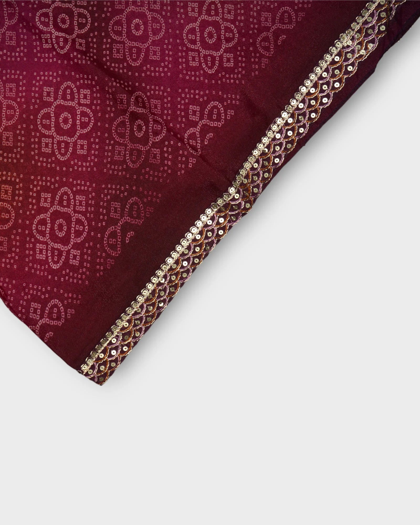 Purple Bandhani Pencil Crepe Saree