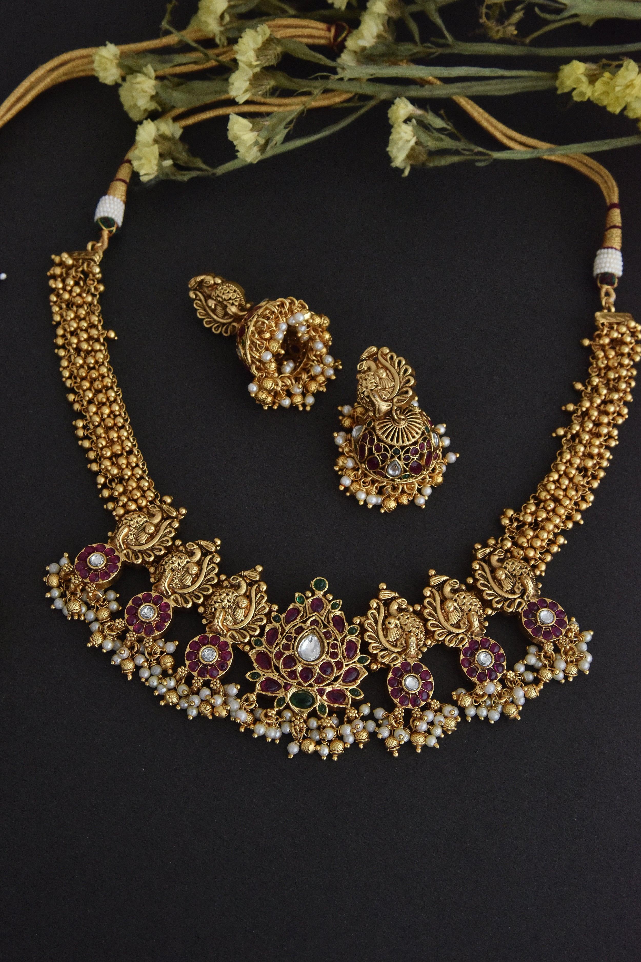 Royal Charm Jadau Kundan Necklace Set - Dyulokha