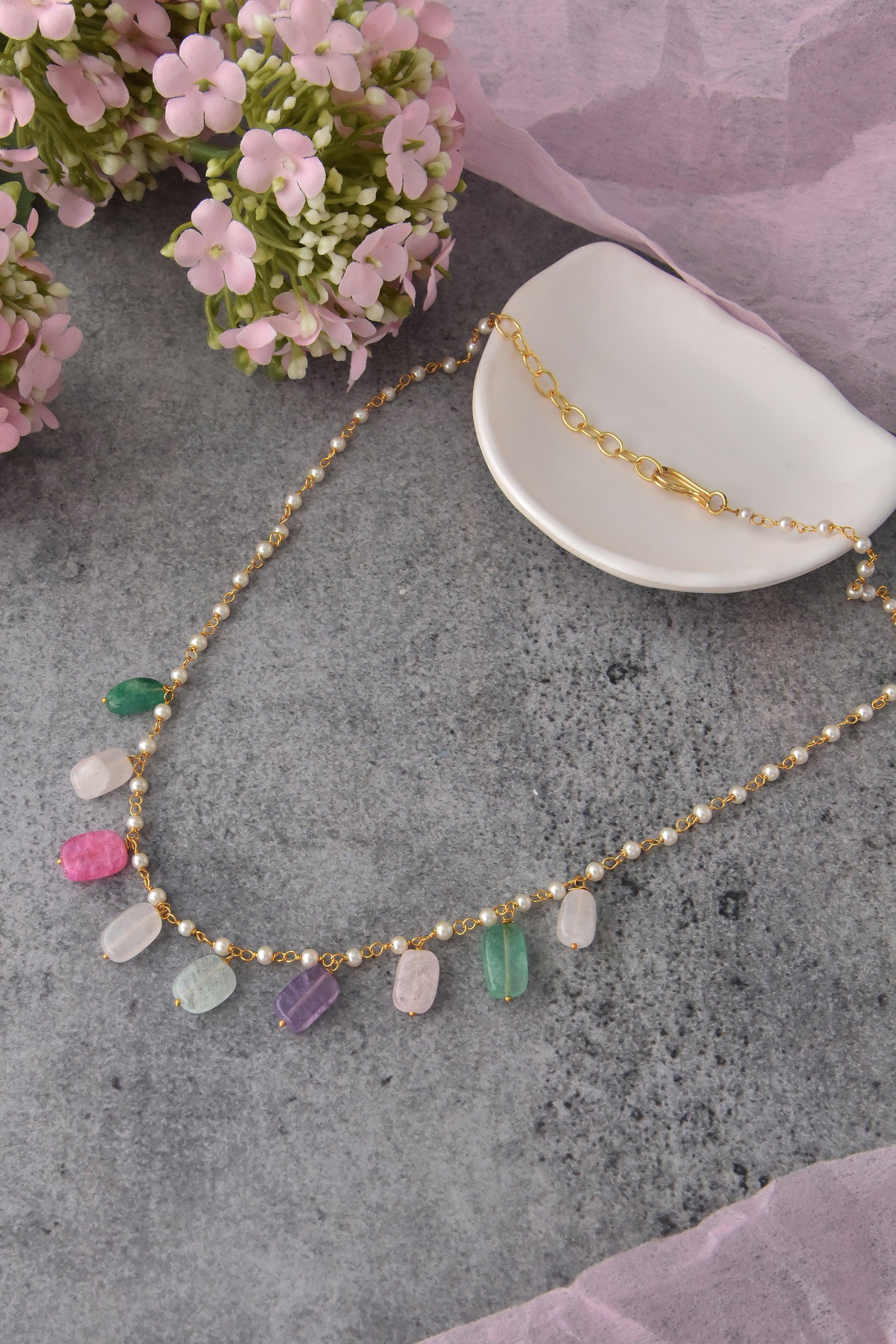 Golden Kaleidoscope Multicolor Necklace - Dyulokha
