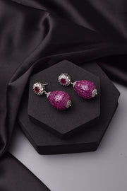 Pink Petal Cascade Dangler Earrings