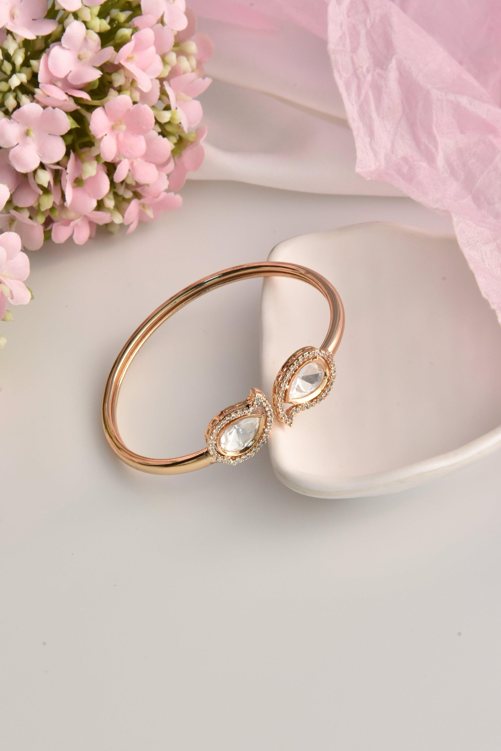 Rose Radiance Polki Bracelet - Dyulokha
