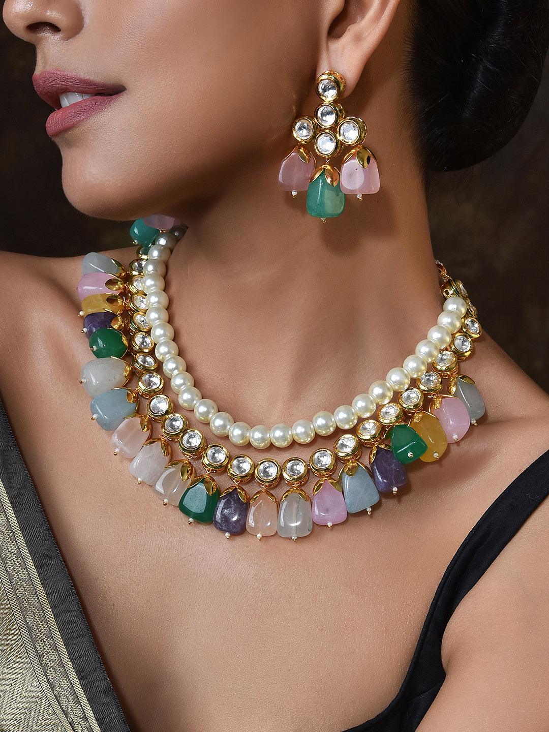 Royal Mosaic Multicolor Necklace Set - Dyulokha