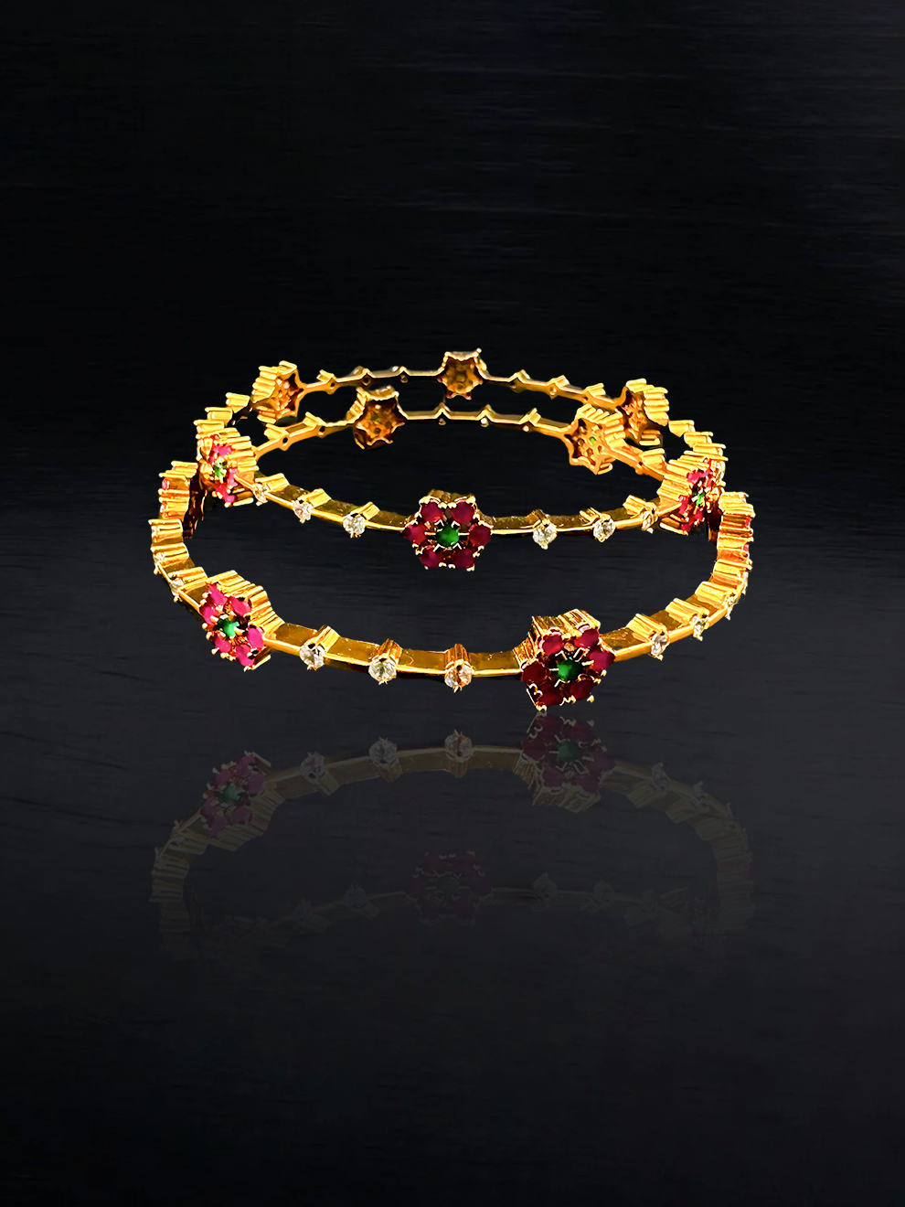 Floral Elegance Pink Bangles