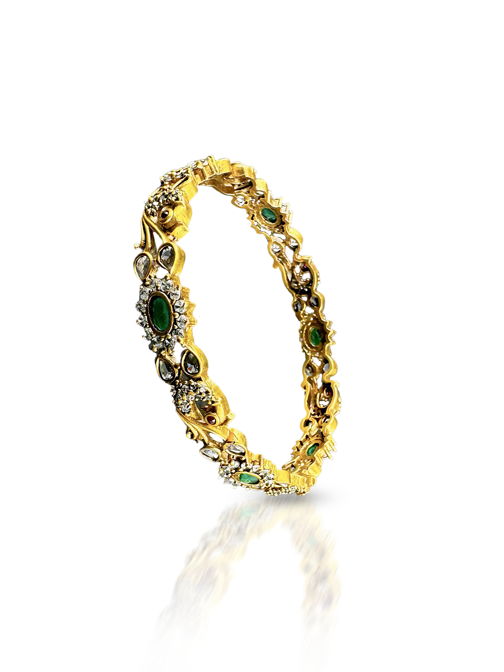 Swan Motif and White Flower Bangles