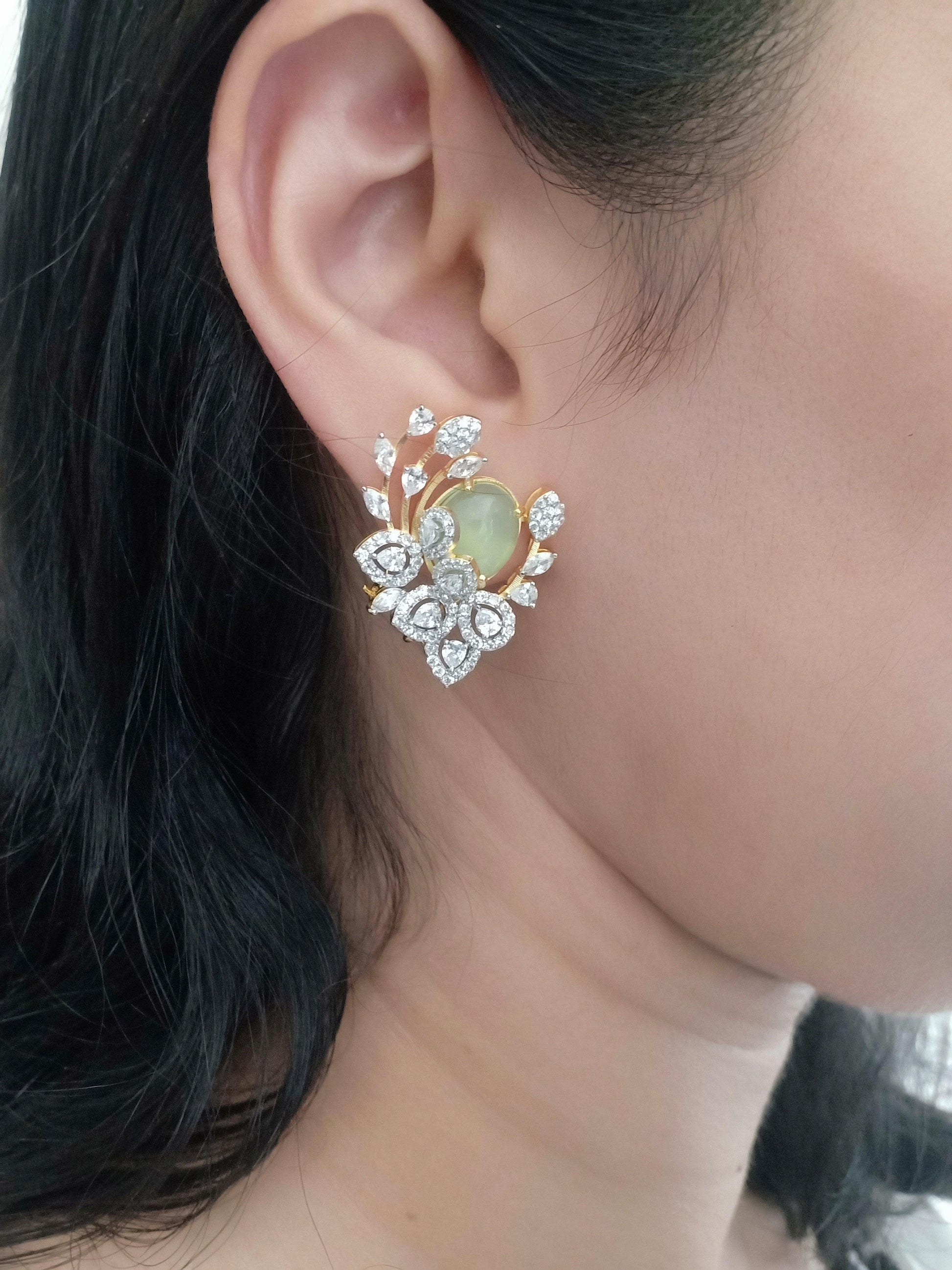 Pastel Green Delighted Studs - Dyulokha