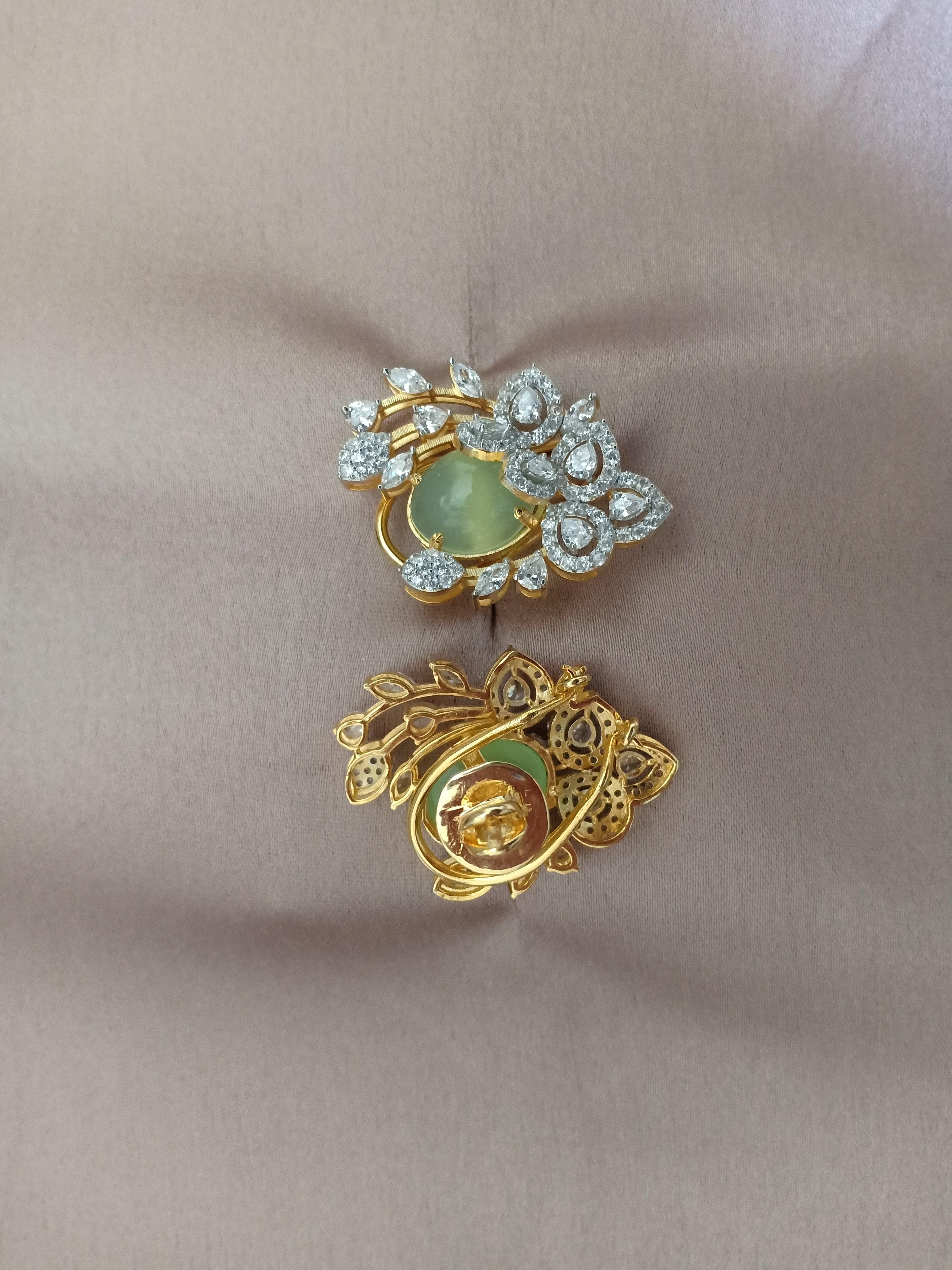 Pastel Green Delighted Studs - Dyulokha