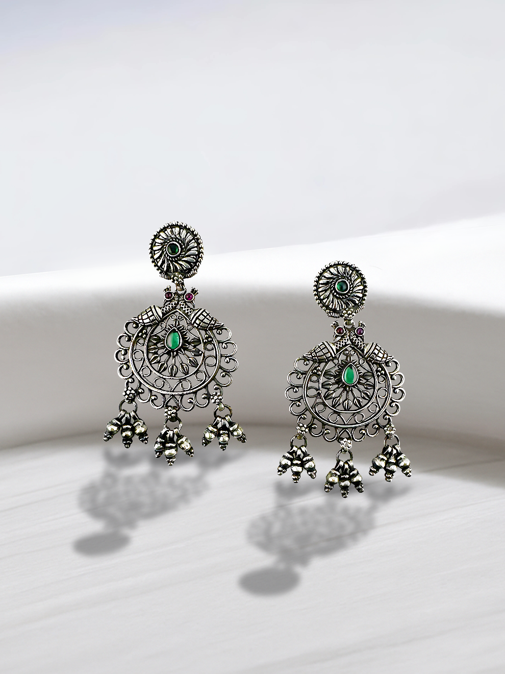 Emerald Accent Earrings