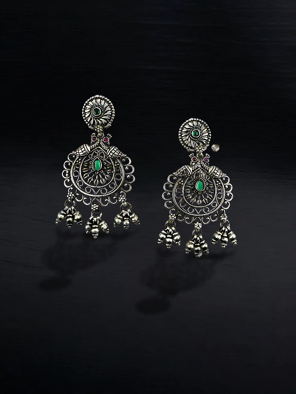 Emerald Accent Earrings